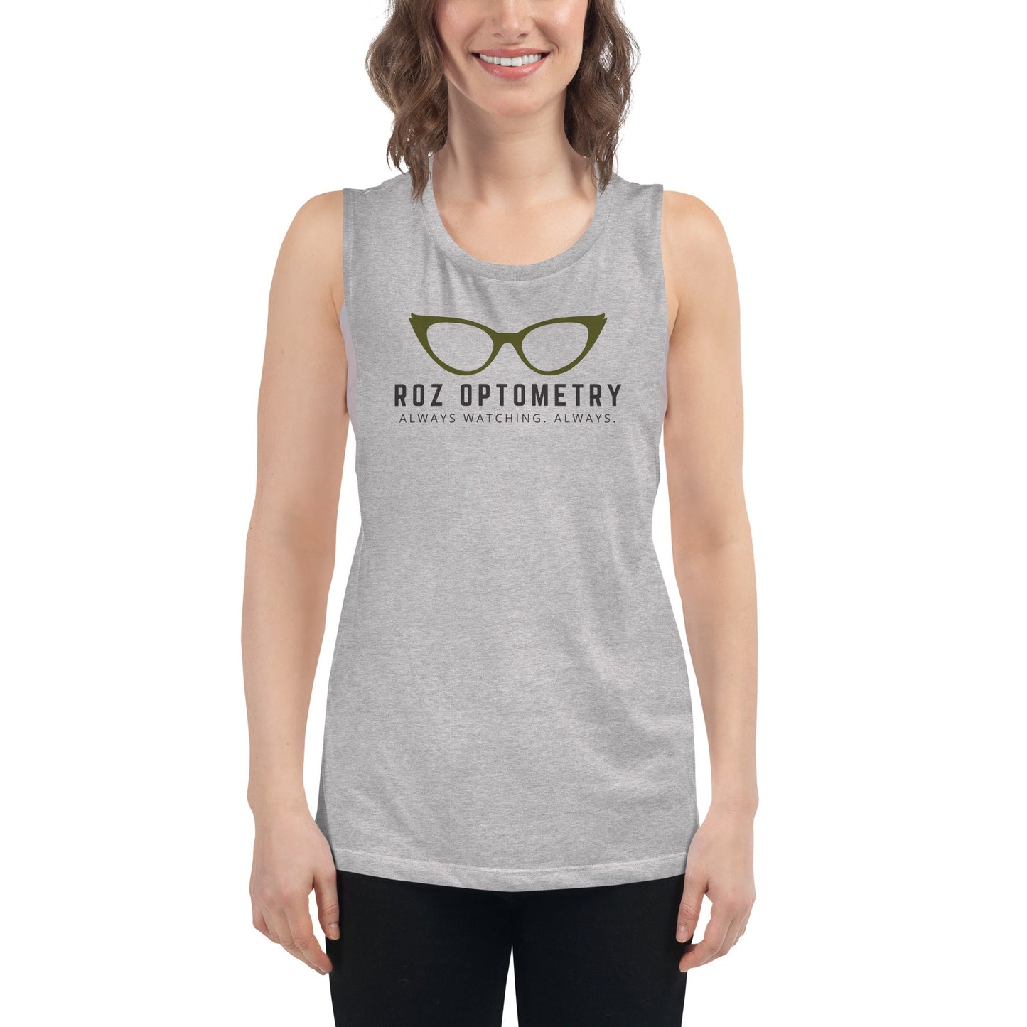 Roz Optometry Tank, Subtle Disney Pixar Shirt, Bella Canvas Muscle Tank