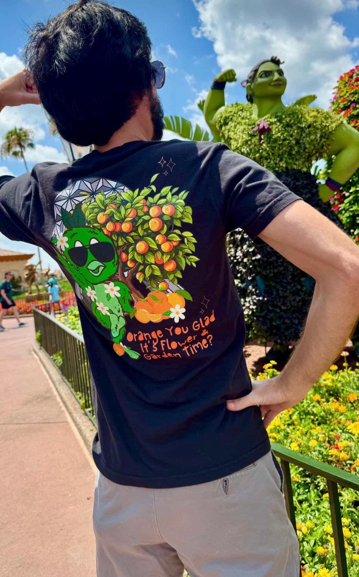 Orange Bird EPCOT Flower Garden Shirt, Disney Topiary Tee
