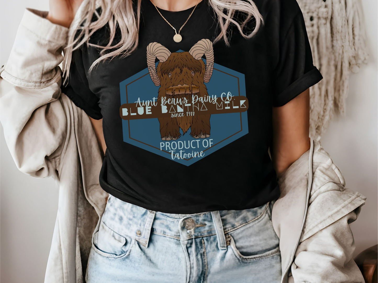 Blue Milk Bantha T-Shirt, Subtle Star Wars Disney Family Tee