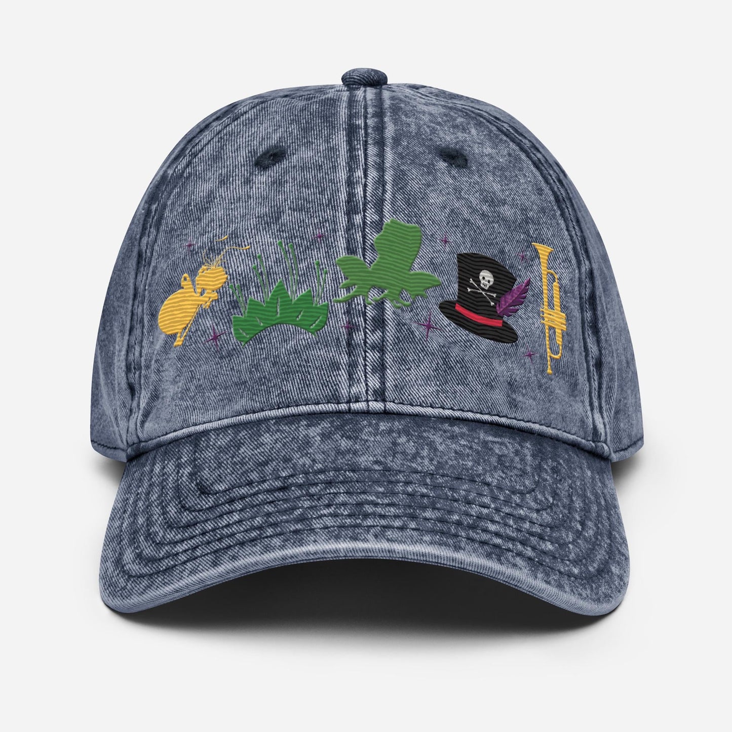 Tiana Inspired Vintage Hat, Embroidered Cotton Twill, Princess and the Frog Icon