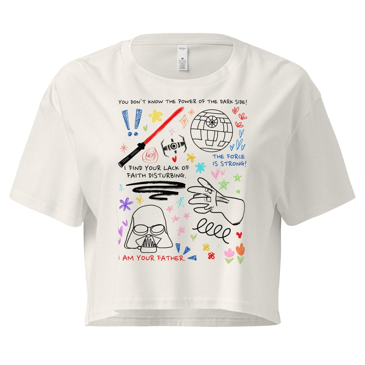 Darth Vader Doodle Crop Top: Star Wars Sketch Shirt