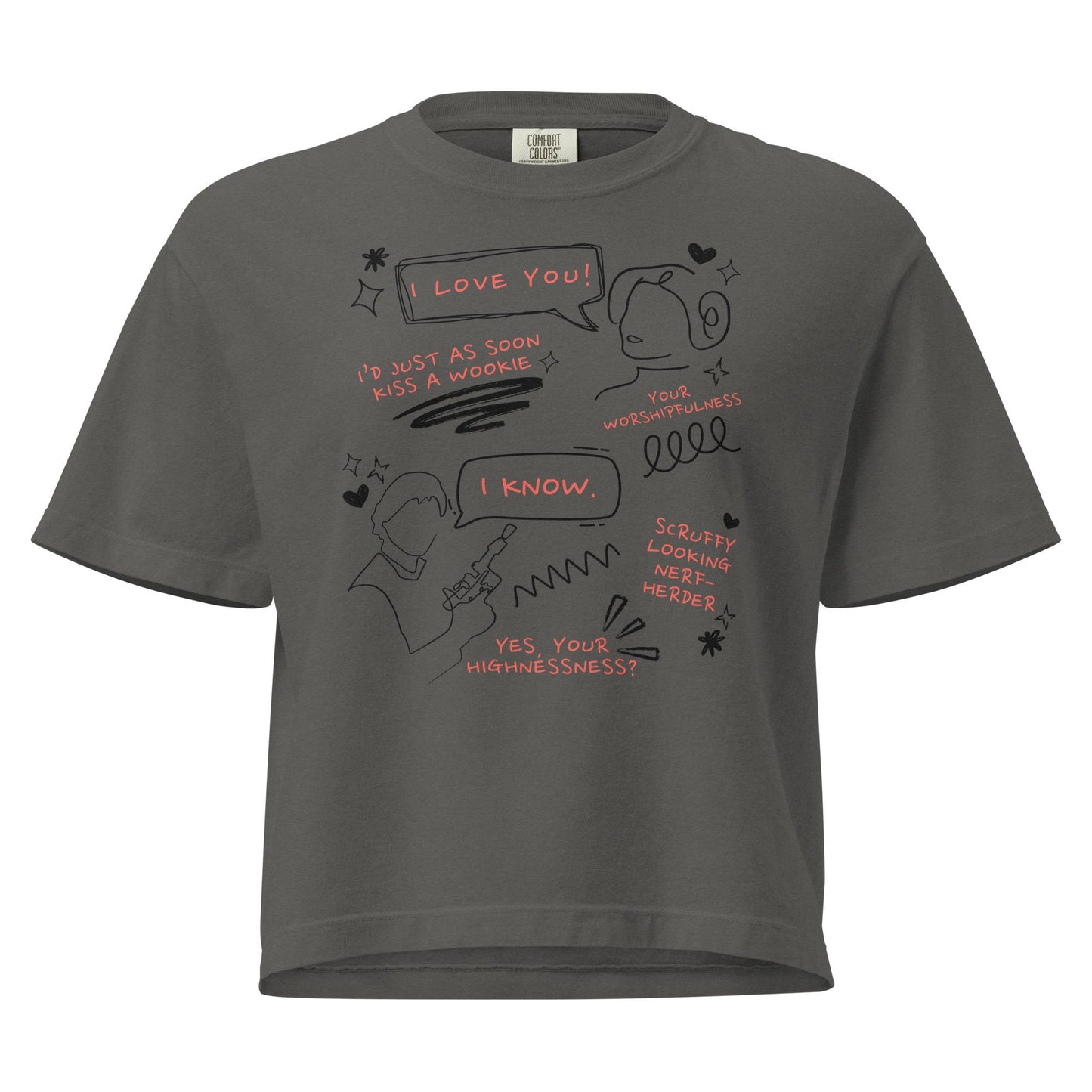 Han Solo & Princess Leia Shirt: Comfort Colors Boxy Crop Tee
