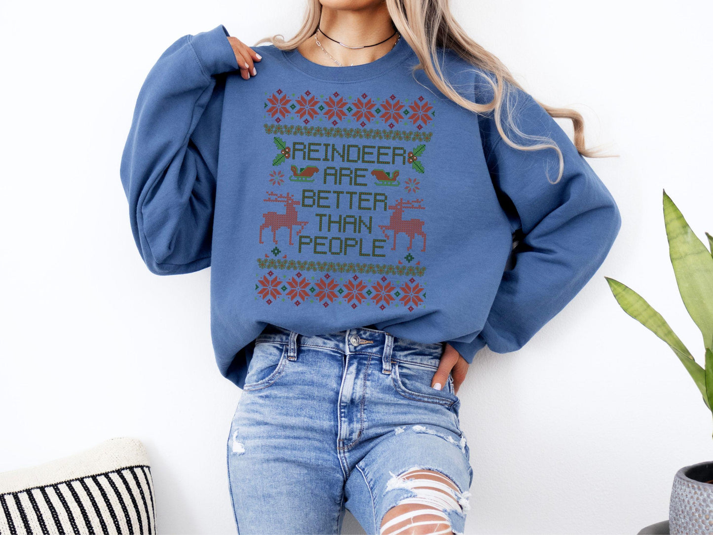 Frozen Christmas Sweatshirt, Reindeer are Better, Disney EPCOT Family Shirt