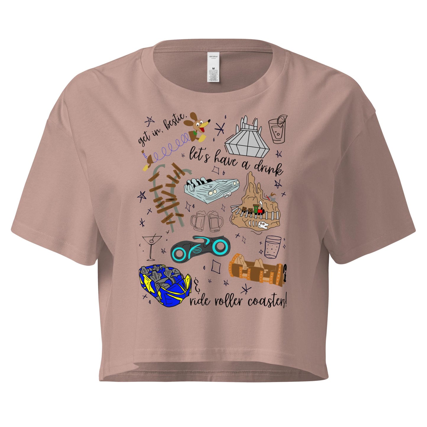 Disney Roller Coaster Doodle Crop Top, Park Hopping Shirt