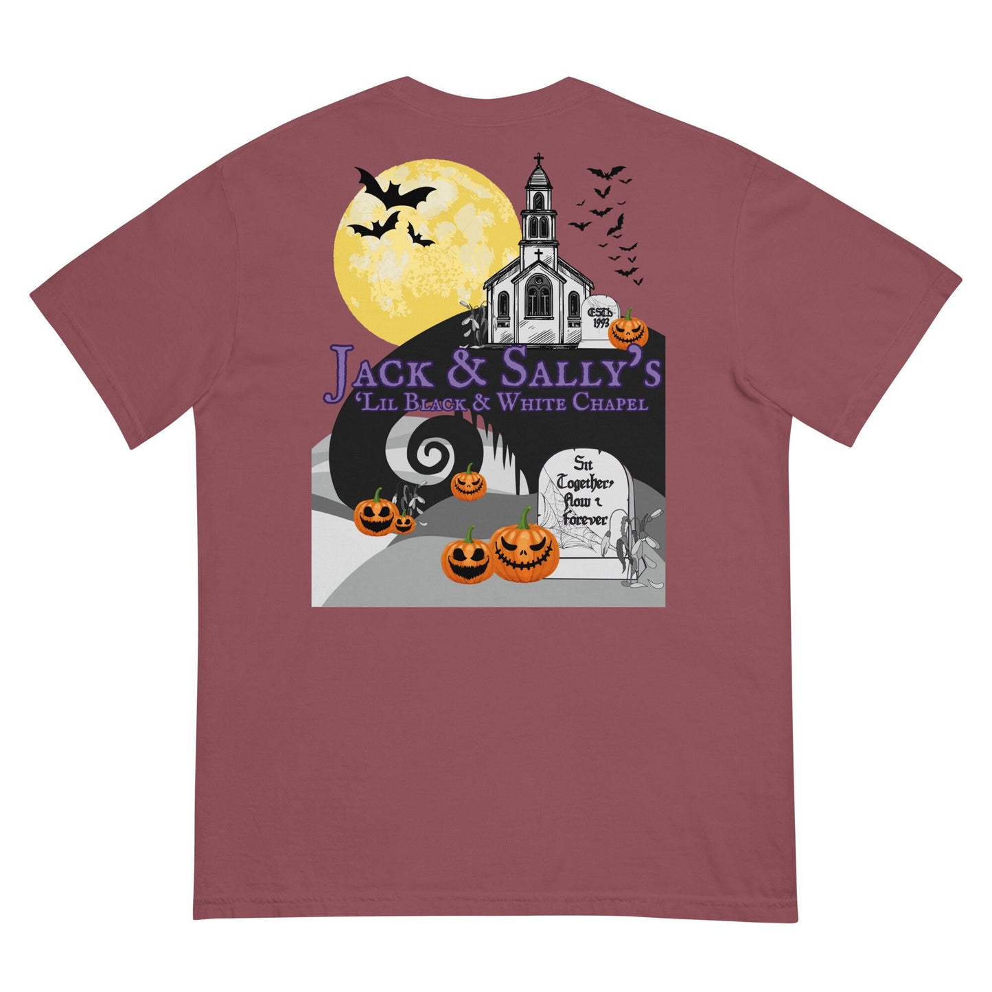 Jack & Sally's White Chapel T-Shirt: Comfort Colors Disneyland Tee