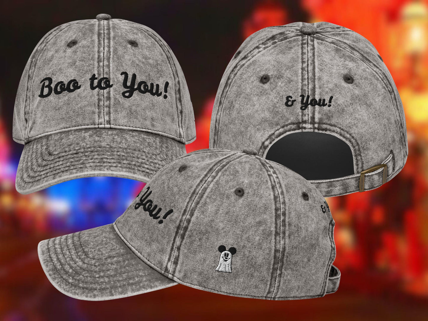 Disney Halloween Hat, Boo to You, Vintage Adult Cap