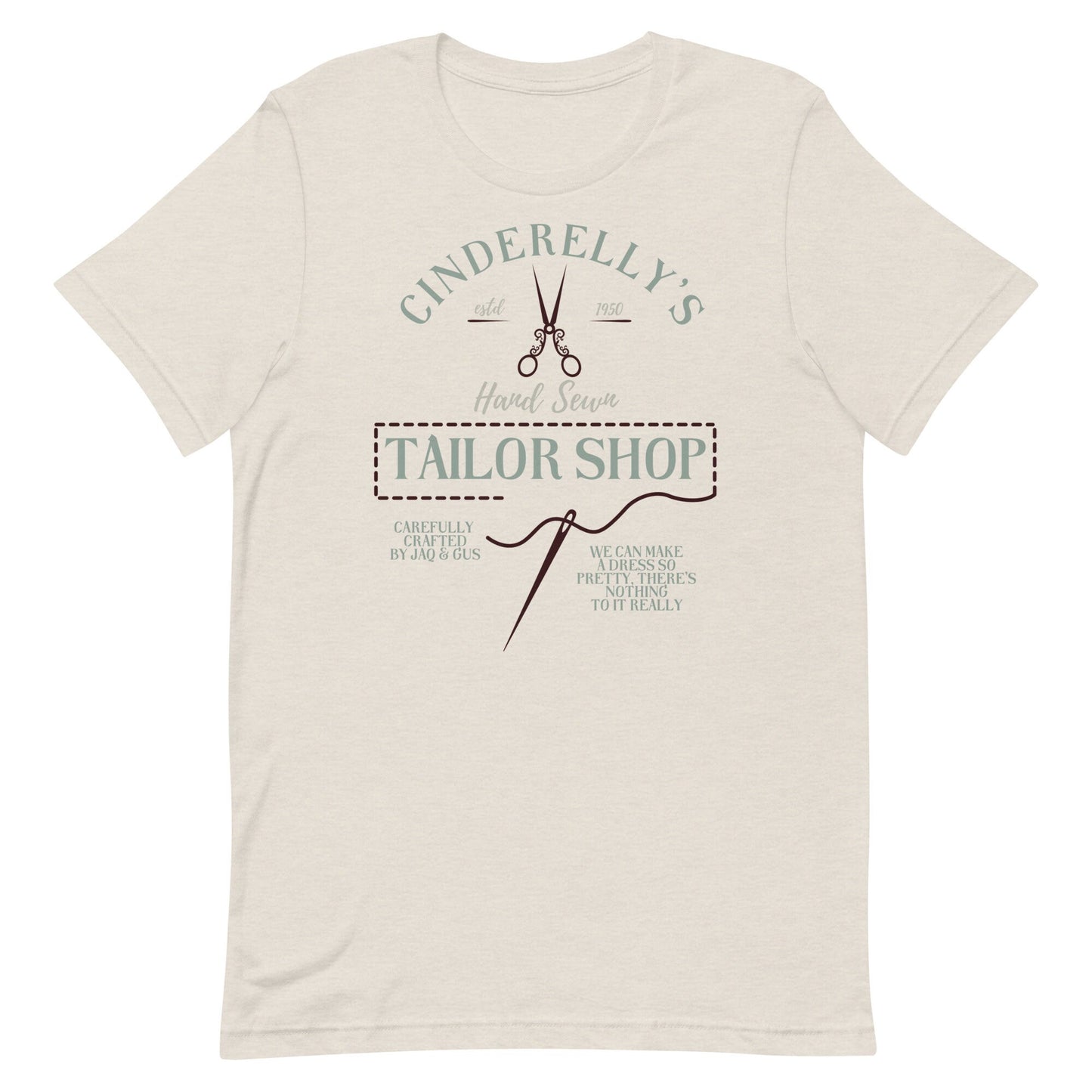 Cinderelly's Tailor Shop Shirt, Subtle Disney Bella Canvas Tee