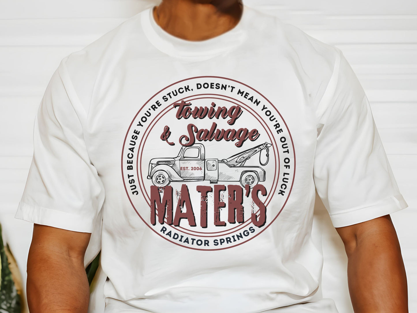 Mater's Towing Co. Bella Canvas T-Shirt, Subtle Disney Cars Design