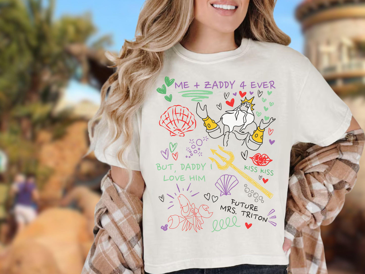 Little Mermaid King Triton Doodle Shirt, Girls Trip Tee