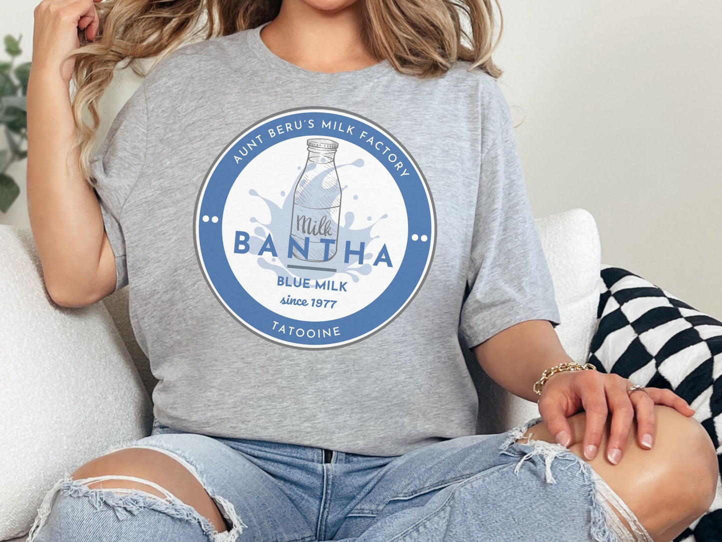 Blue Bantha Milk Bella Canvas T-Shirt, Subtle Disney Family Tee