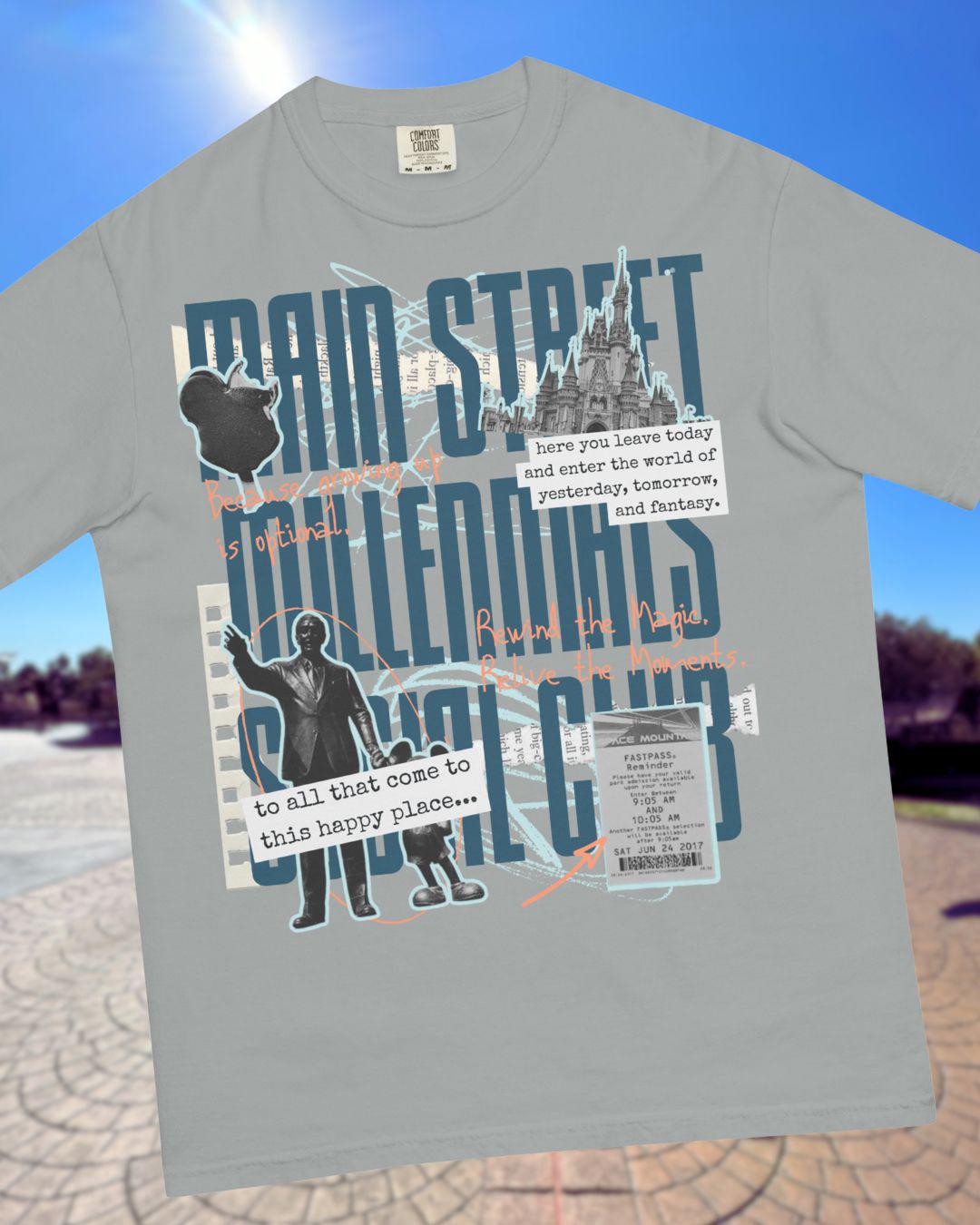 Main Street Millennials Social Club Disney Adult Comfort Colors Shirt