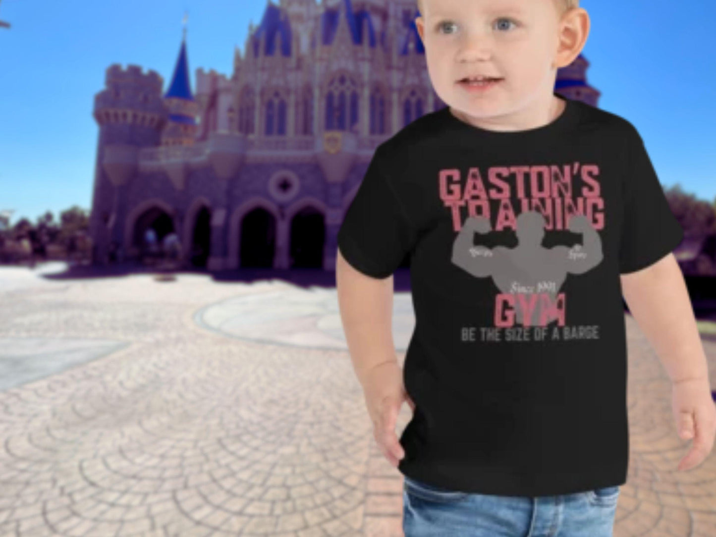 Gaston Training Toddler Shirt, Beauty and the Beast Inspired Disney Tee