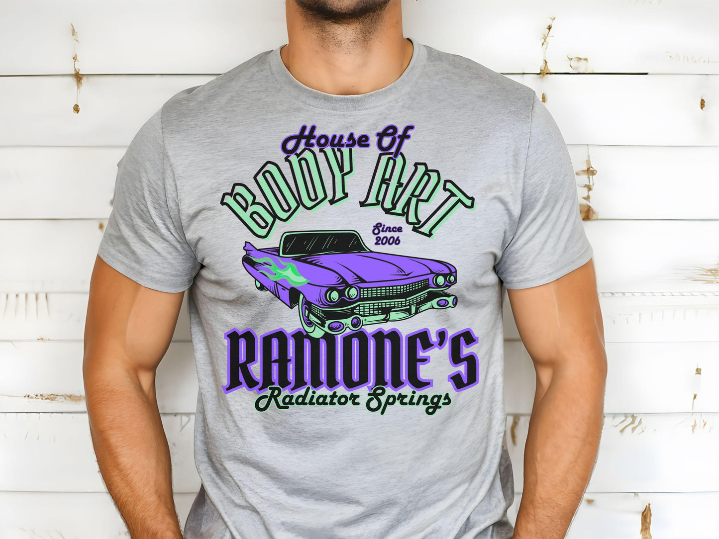 Disney Cars Shirt, Ramone's House of Body Art, Bella Canvas Tee