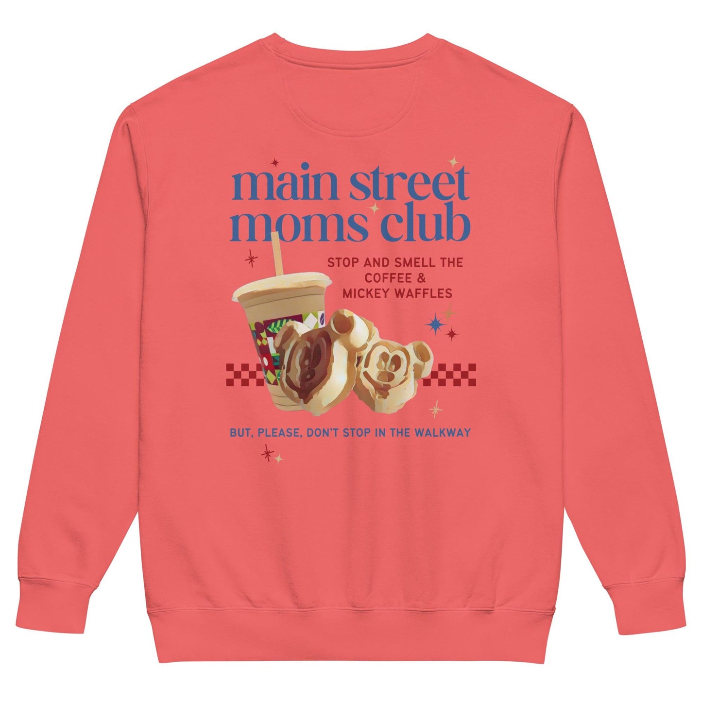 Main Street Moms Club™ Collection, Disney Mom Comfort Colors Sweatshirt, Subtle Trendy Disney Mom Shirt, Joffrey's and Mickey Waffles