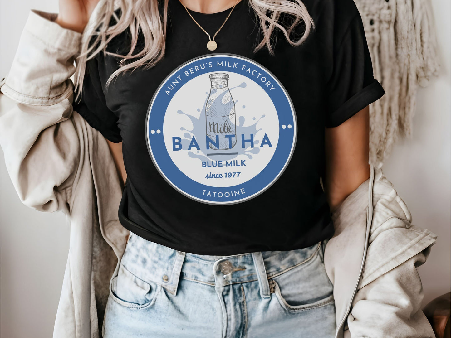 Blue Bantha Milk Bella Canvas T-Shirt, Subtle Disney Family Tee