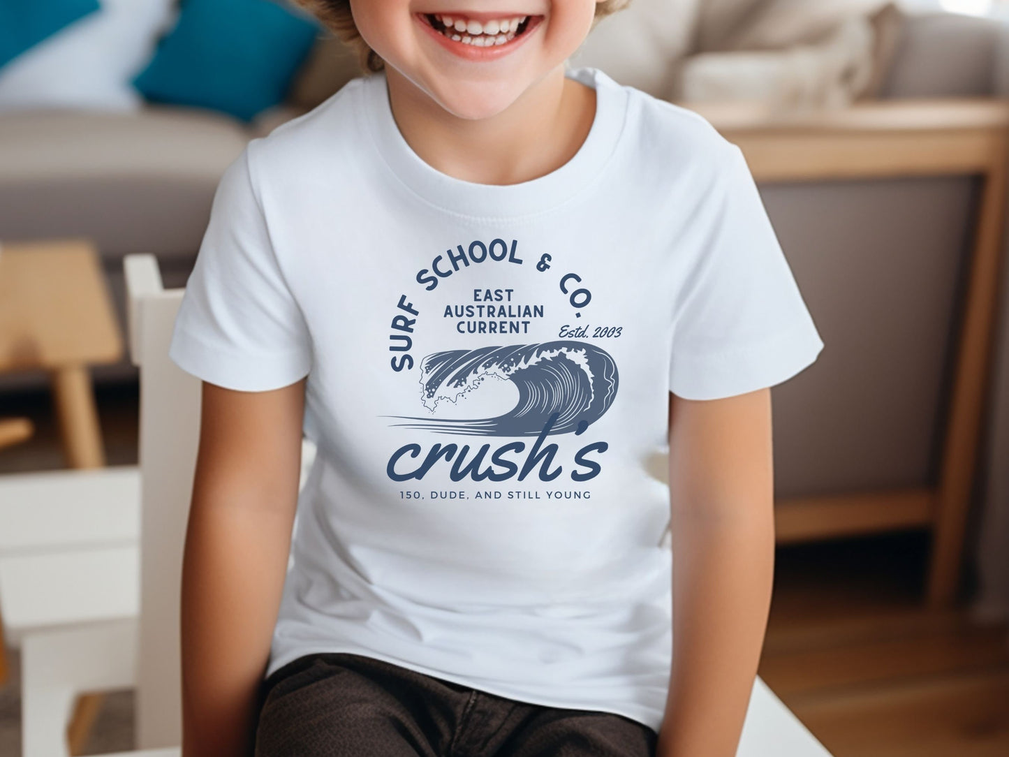 Crush's Surf School Youth T-Shirt, Subtle Disney Family Tee