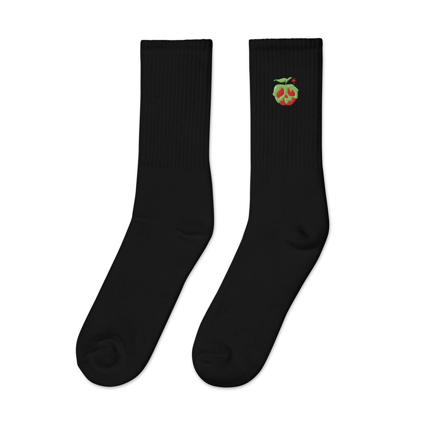 Evil Queen Poison Apple Embroidered Socks, Disney Villain Halloween Party