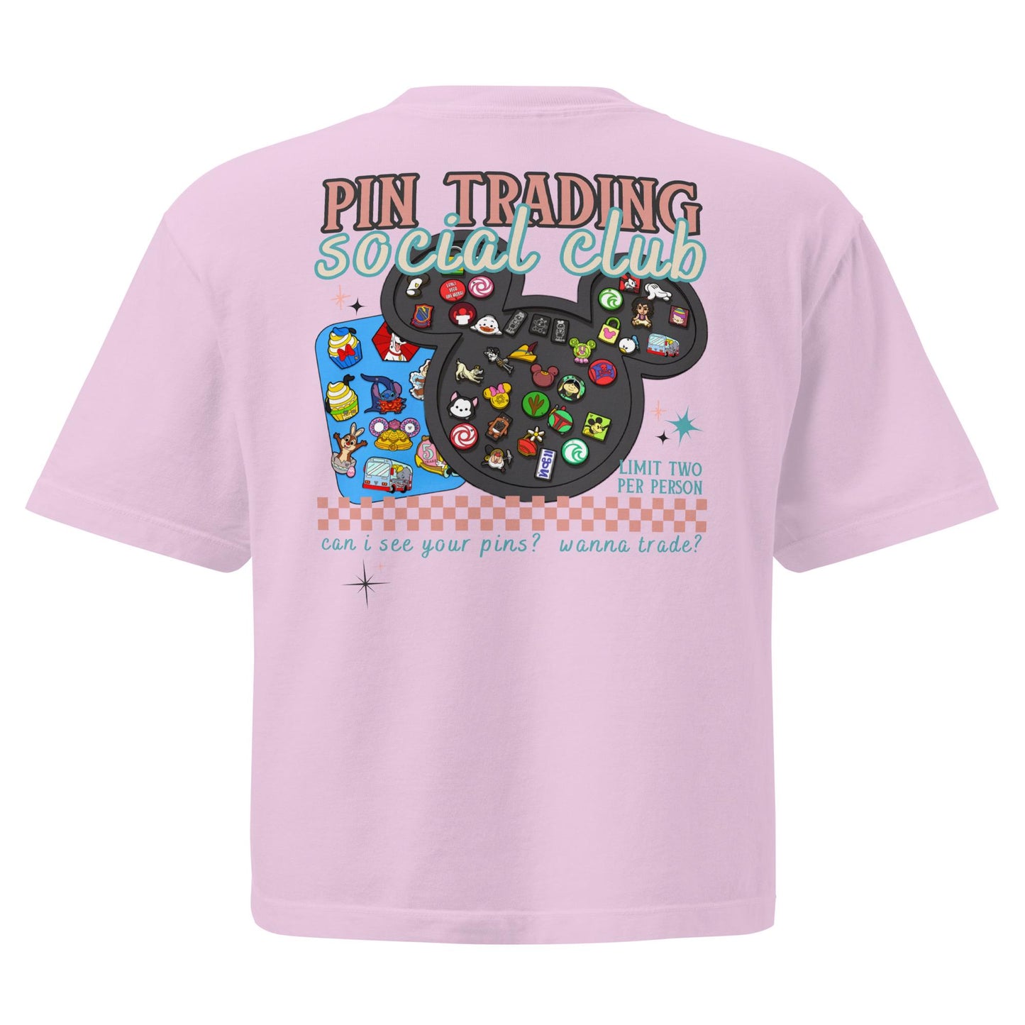 Disney Adult Pin Trading Women’s Comfort Colors Boxy Tee