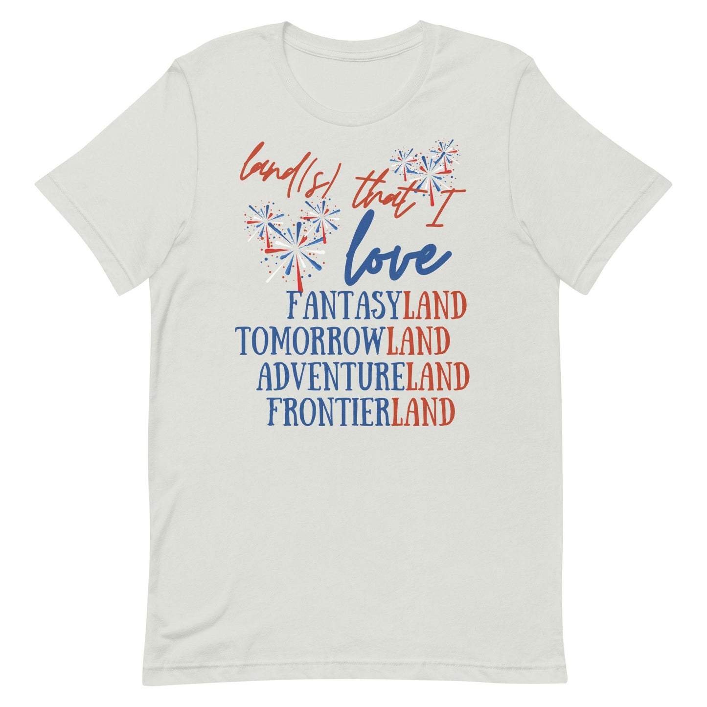 Lands That I Love Disney 4th Of July Bella Canvas T-Shirt