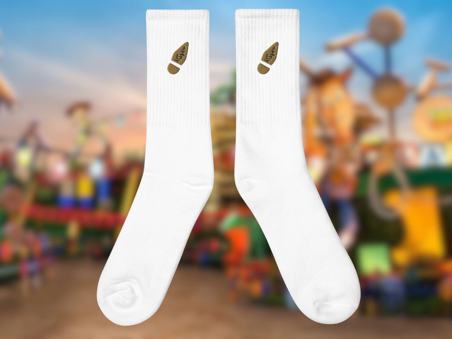 Woody's Boot Embroidered Socks, Toy Story, Disney Pixar, Andy Signature