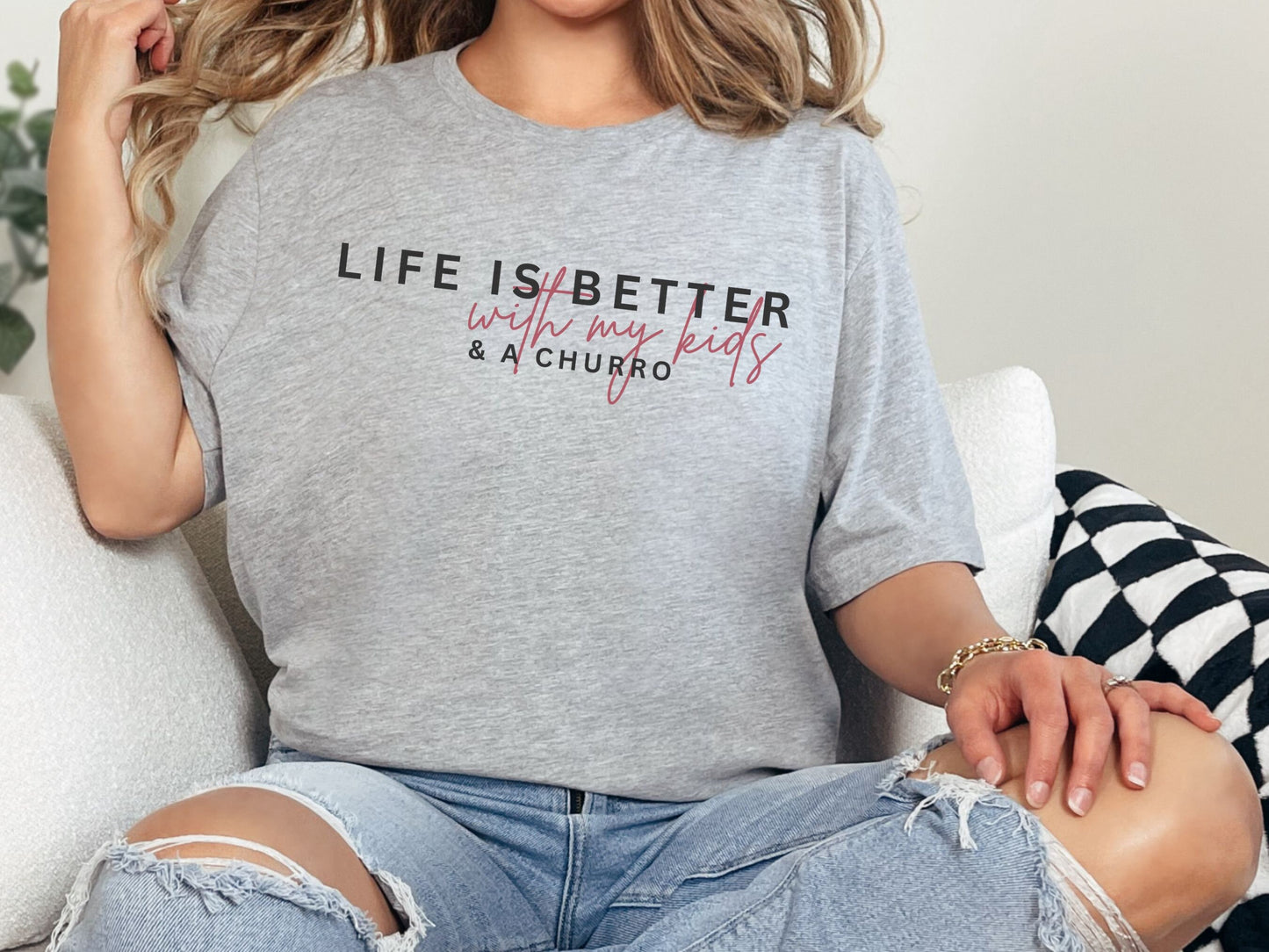 Life is Better With Kids and Churros, Disney Mom Bella Canvas T-Shirt