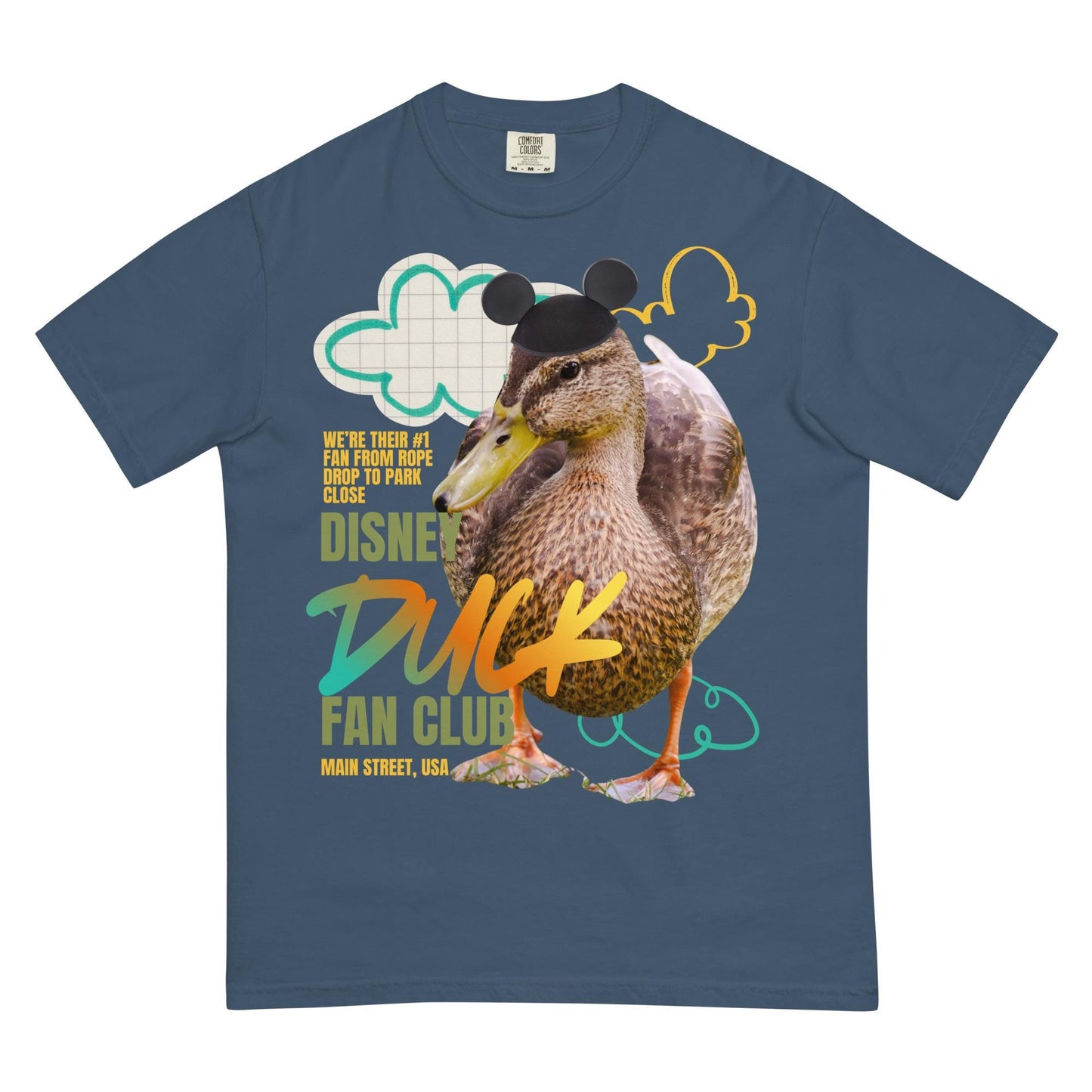 Disney Duck Fan Club Main Street USA Comfort Colors Shirt