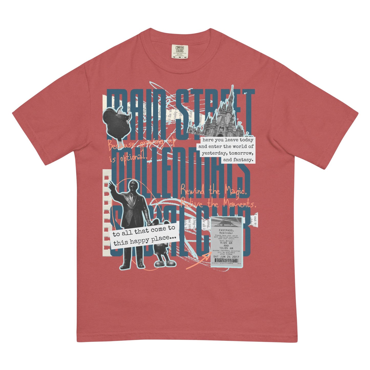 Main Street Millennials Social Club Disney Adult Comfort Colors Shirt