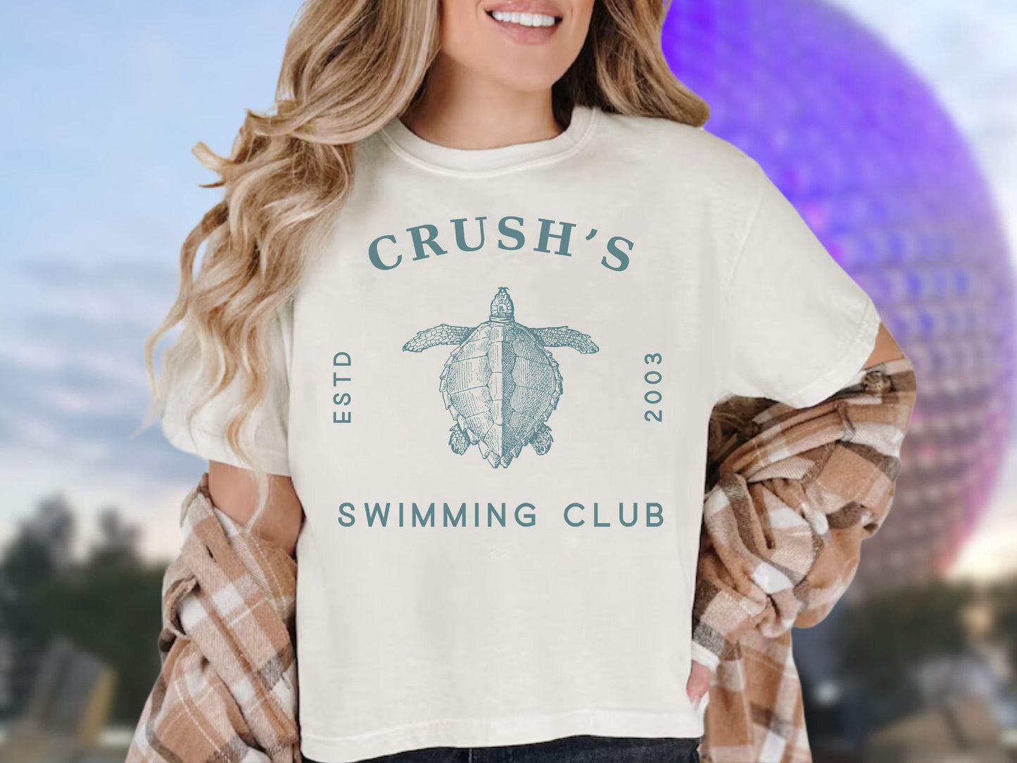 Crush's Swimming Club Crop Top | Disney EPCOT SeaBase Tee