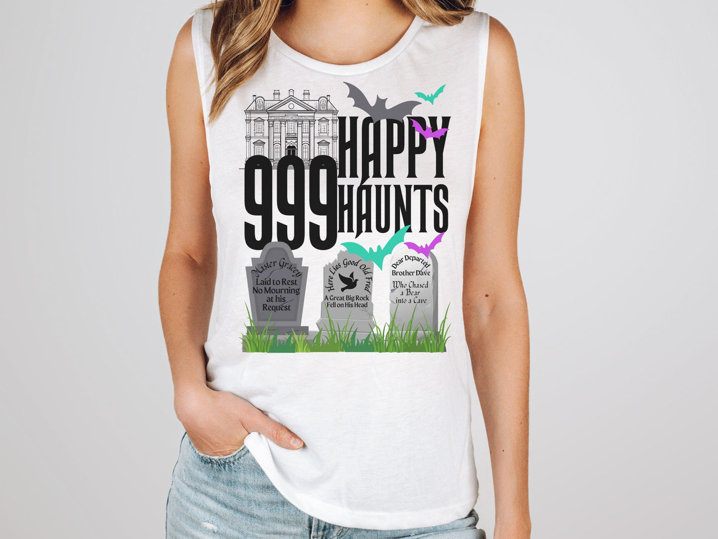 999 Happy Haunts Bella Canvas Tank Top, Disney Family Shirt