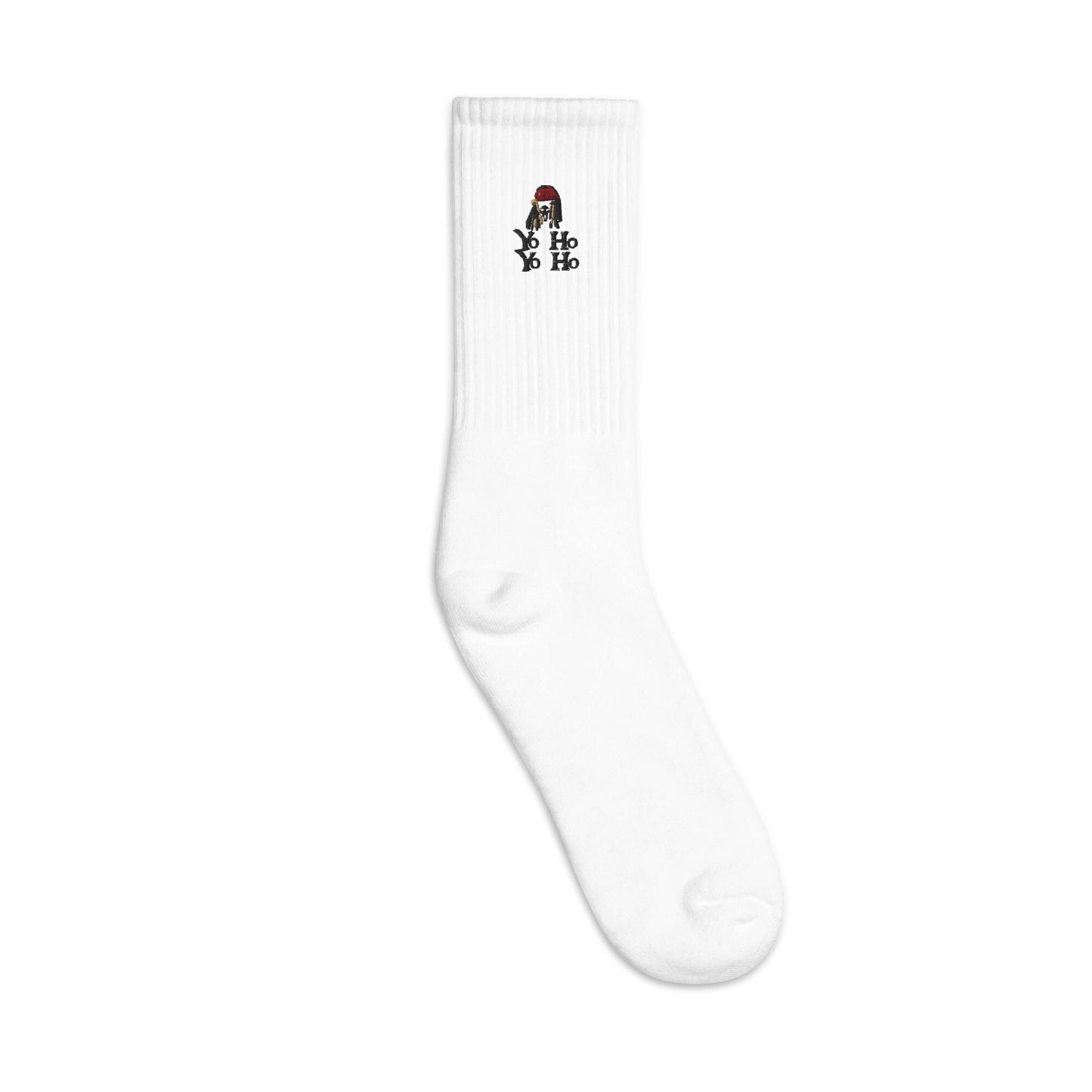 Captain Jack Sparrow Embroidered Socks, Trendy Disney Crew Socks