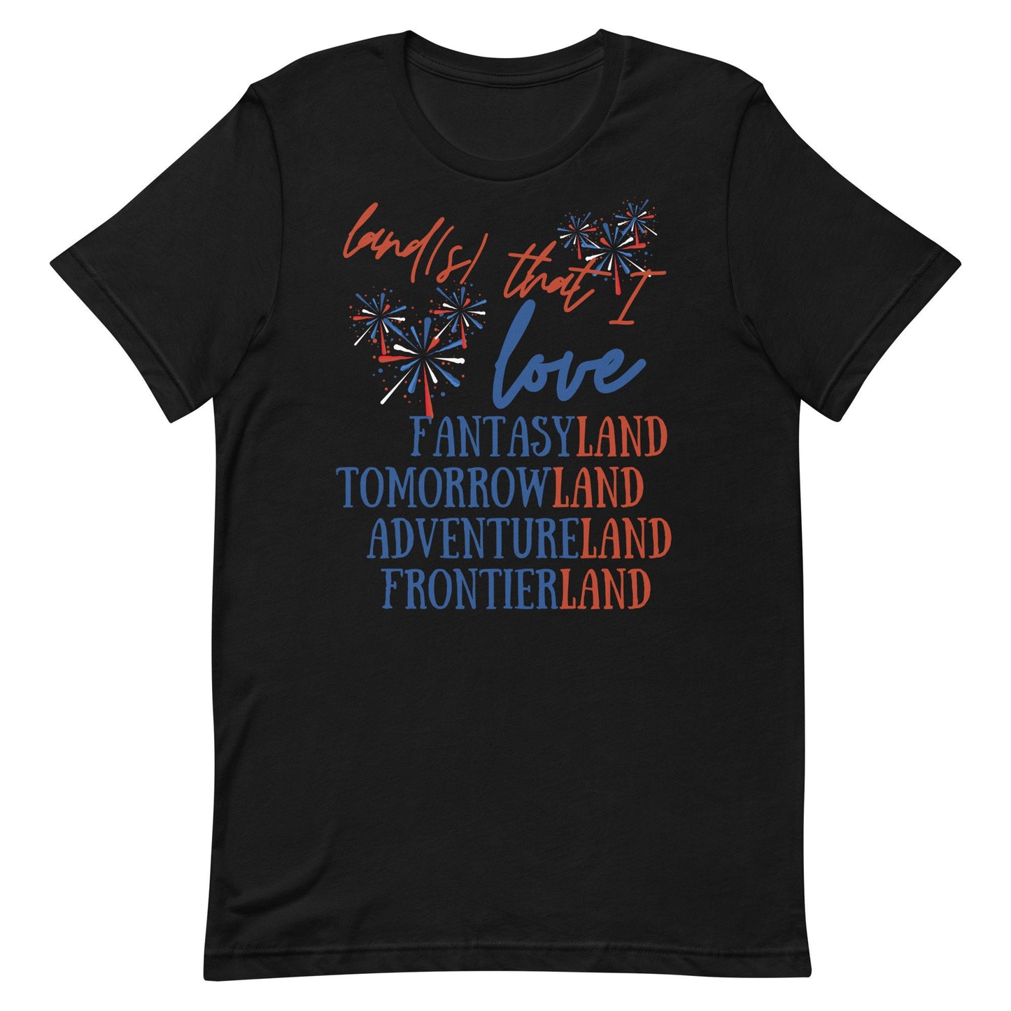 Lands That I Love Disney 4th Of July Bella Canvas T-Shirt