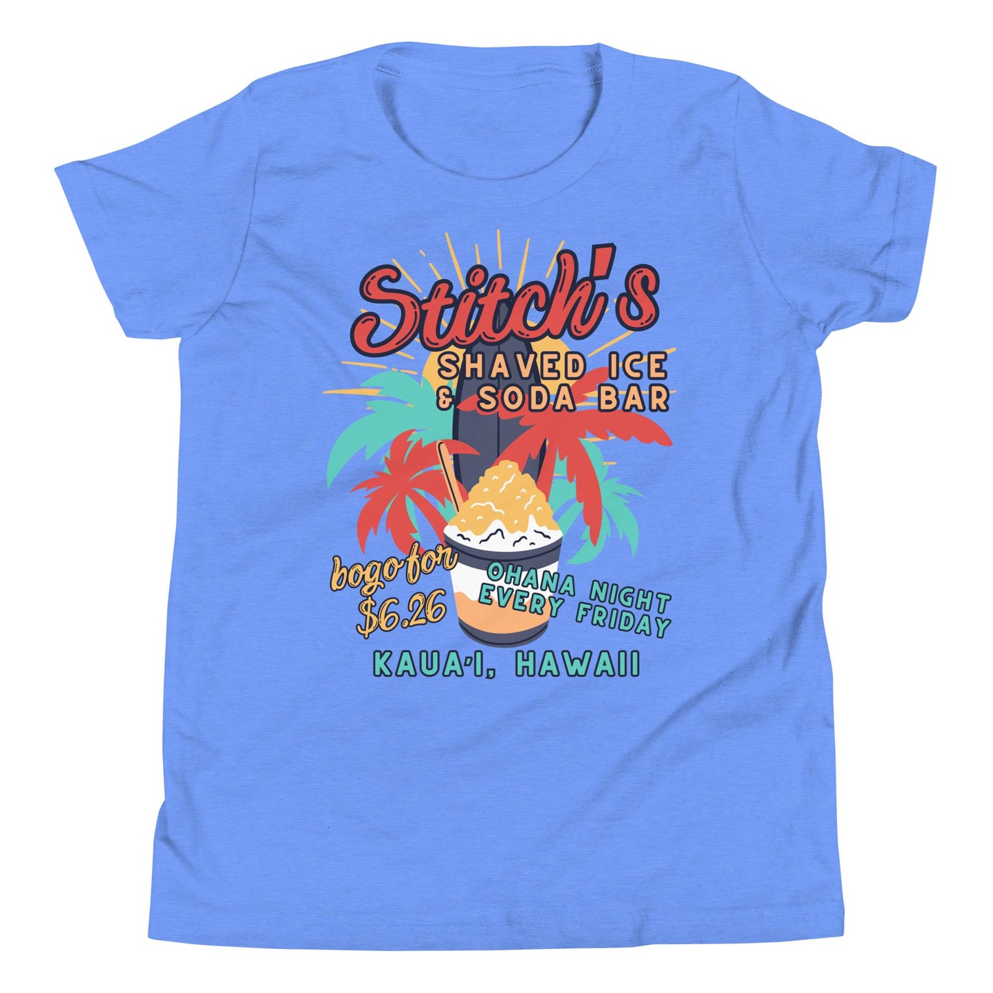 Disney Inspired Lilo and Stich, Stitch's Shaved Ice Youth Bella Canvas Shirt