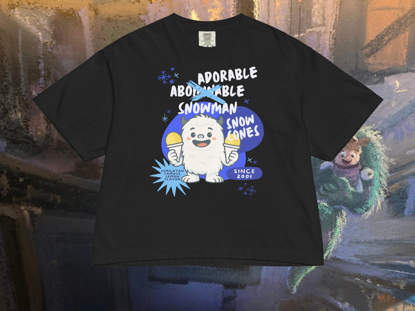 Monsters Inc Disney Inspired Comfort Colors Crop Top, Monsters Inc Abdominal Snowman Snowcones Shirt, Disney Mom Shirt