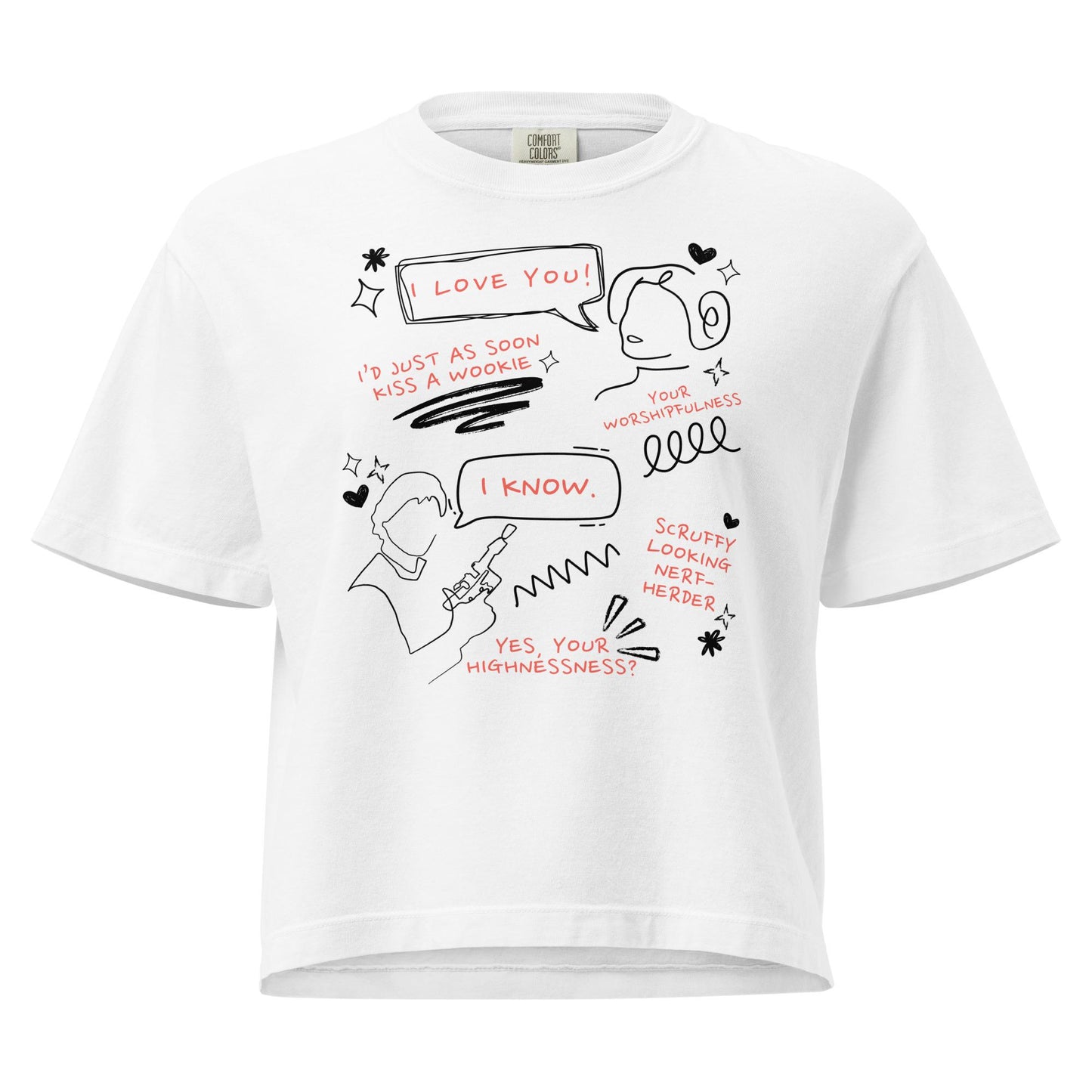 Han Solo & Princess Leia Shirt: Comfort Colors Boxy Crop Tee