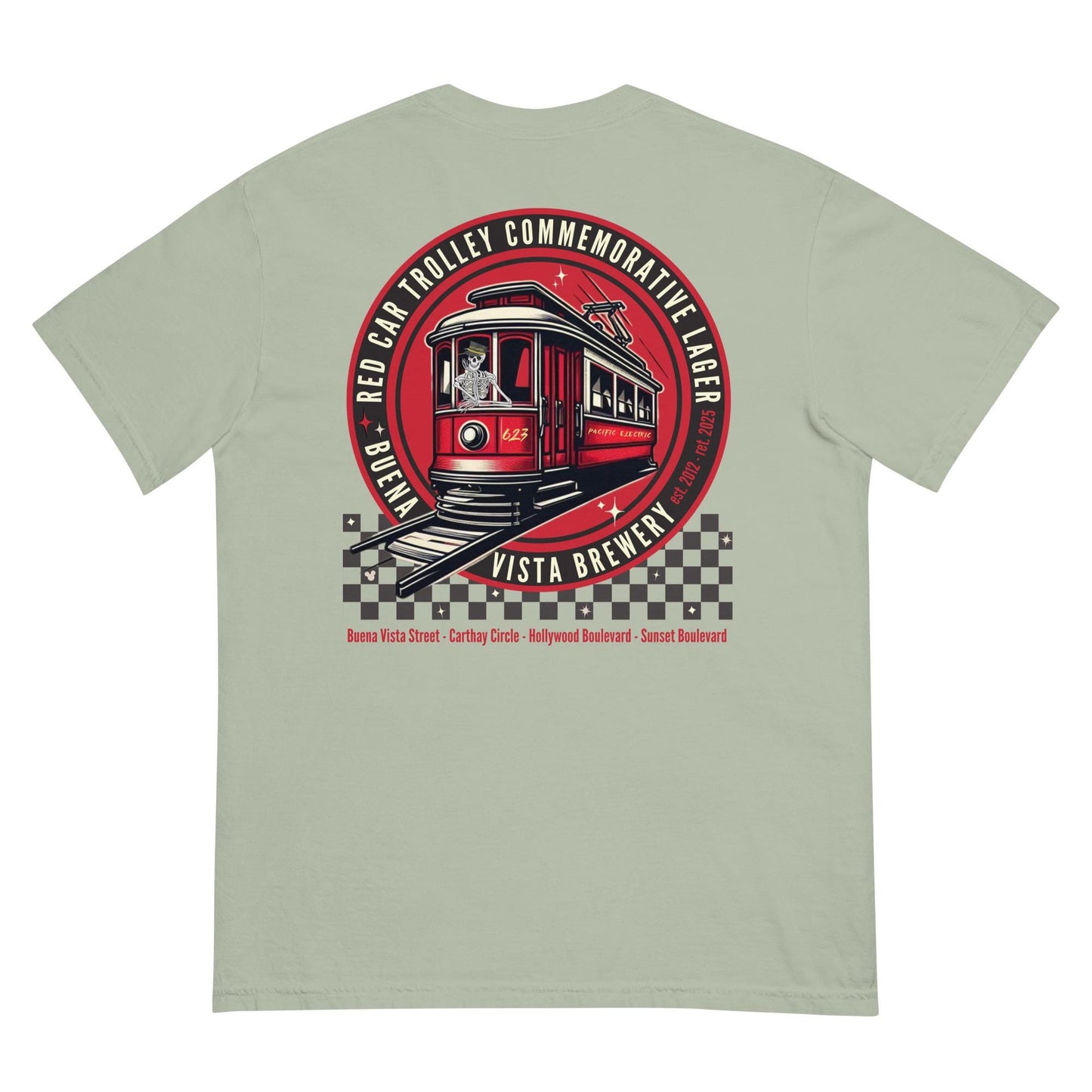 Red Car Trolley Disney Shirt, Yellow Cup Social Club Collab