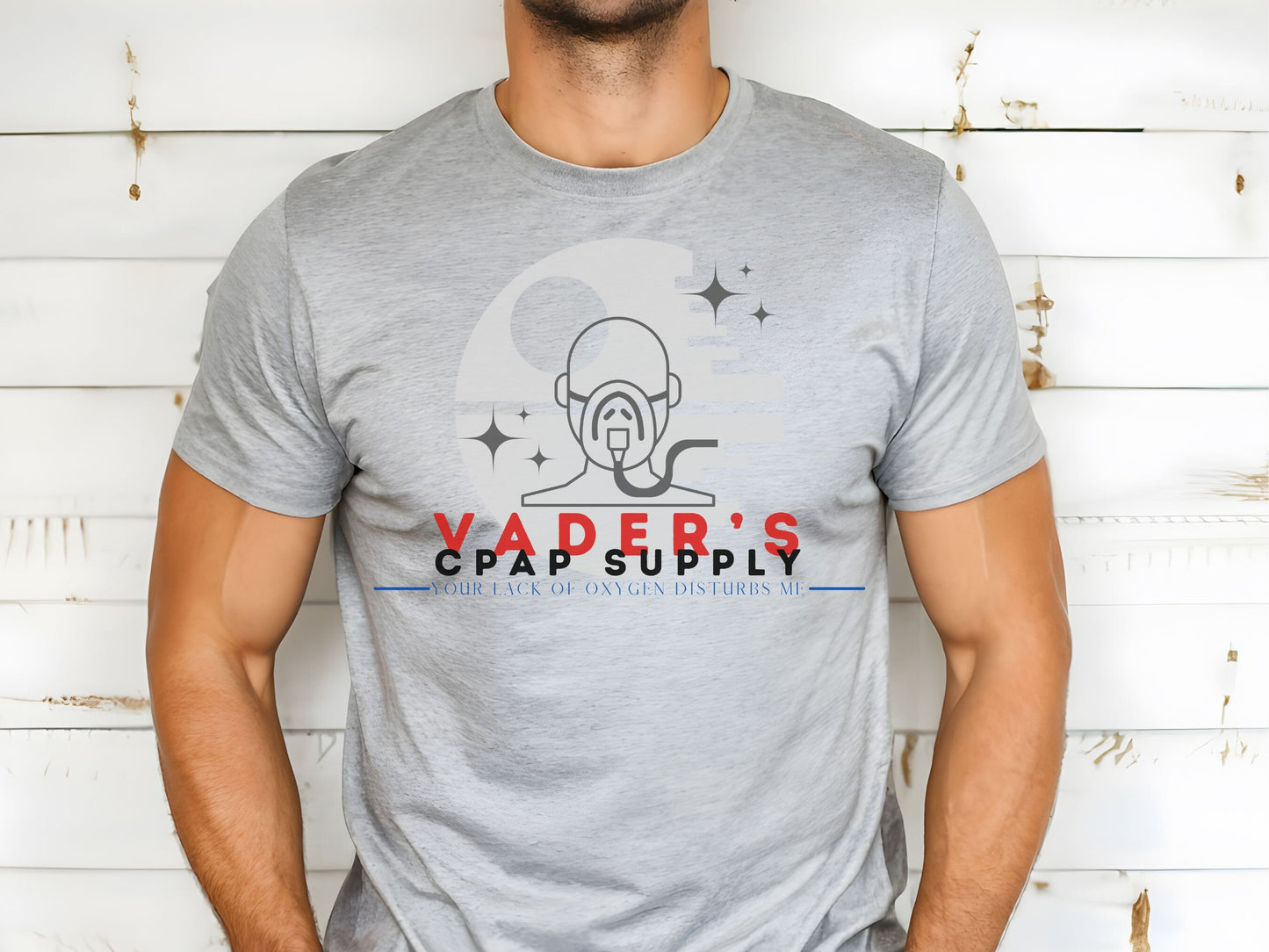 Vader's CPAP Supply Bella Canvas T-Shirt, Subtle Star Wars Disney Dad Shirt