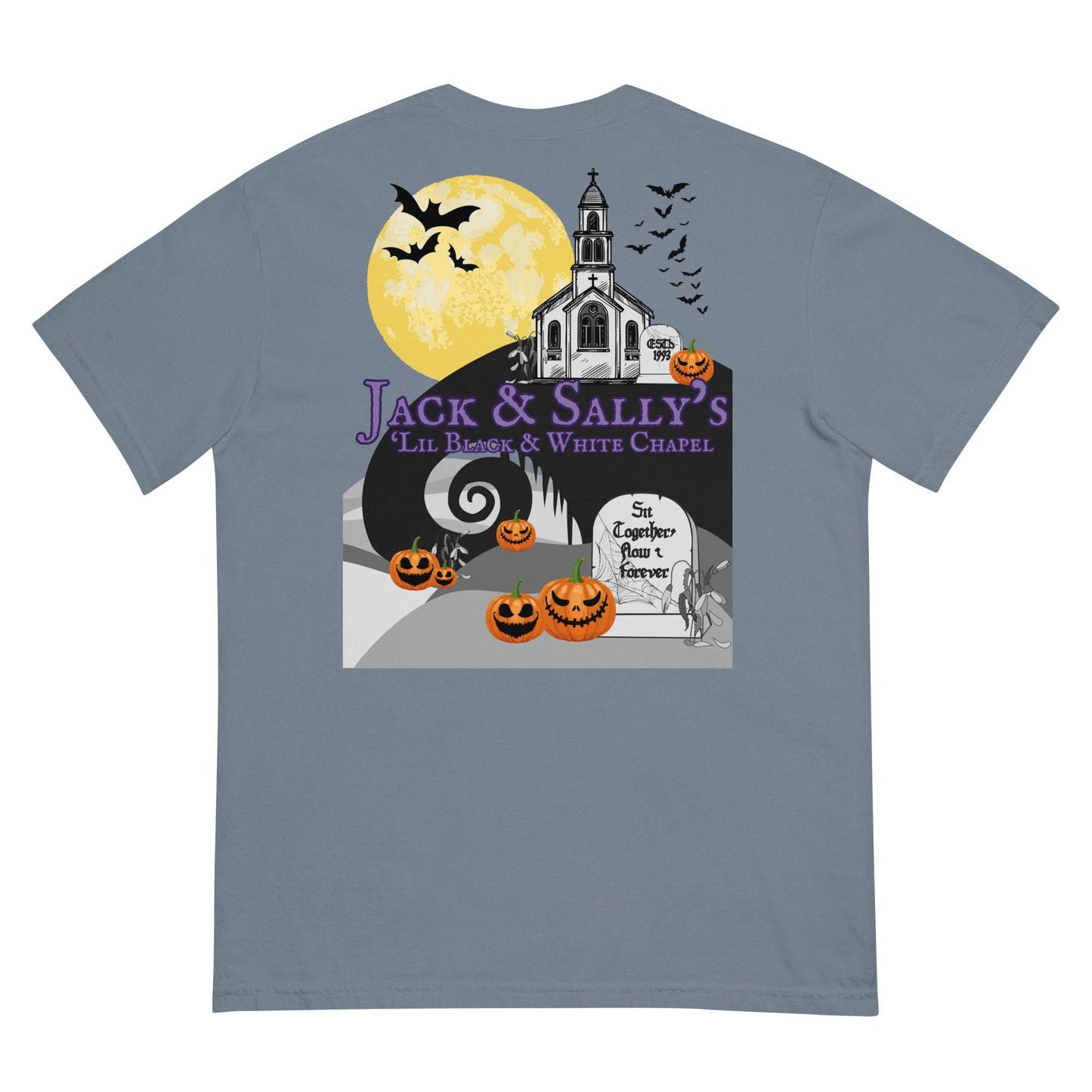 Jack & Sally's White Chapel T-Shirt: Comfort Colors Disneyland Tee