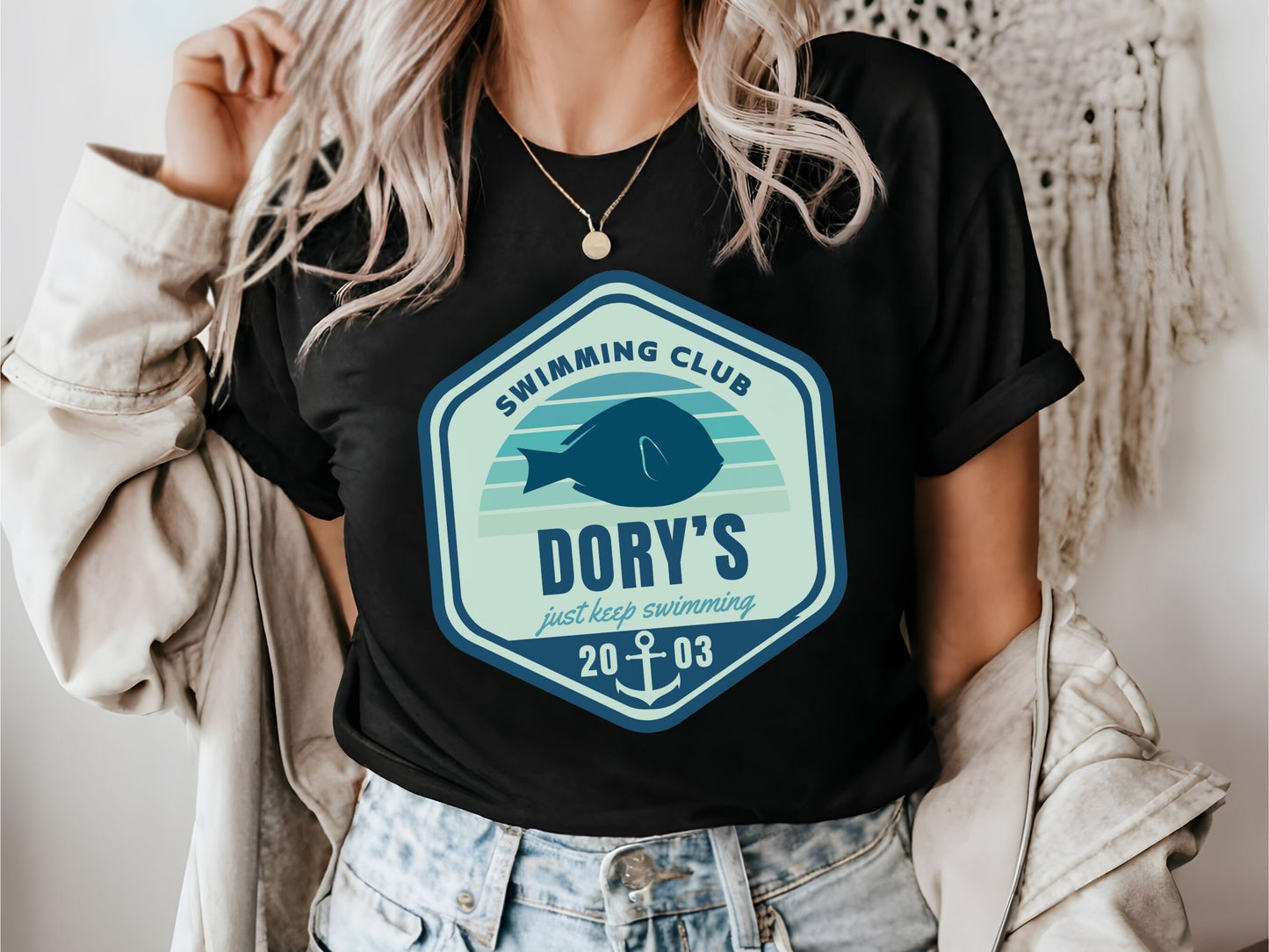 Dory's Swimming Club Bella Canvas T-Shirt, Subtle Disney Family Shirt