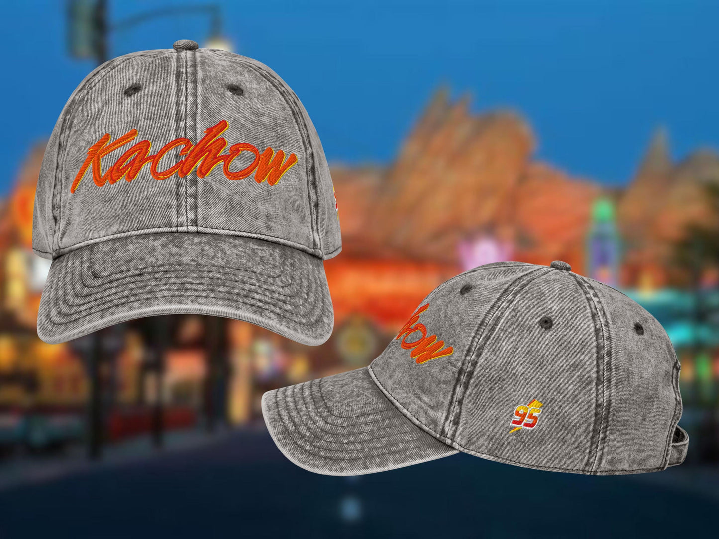 Lightning McQueen Ka-Chow Embroidered Disney Dad Hat
