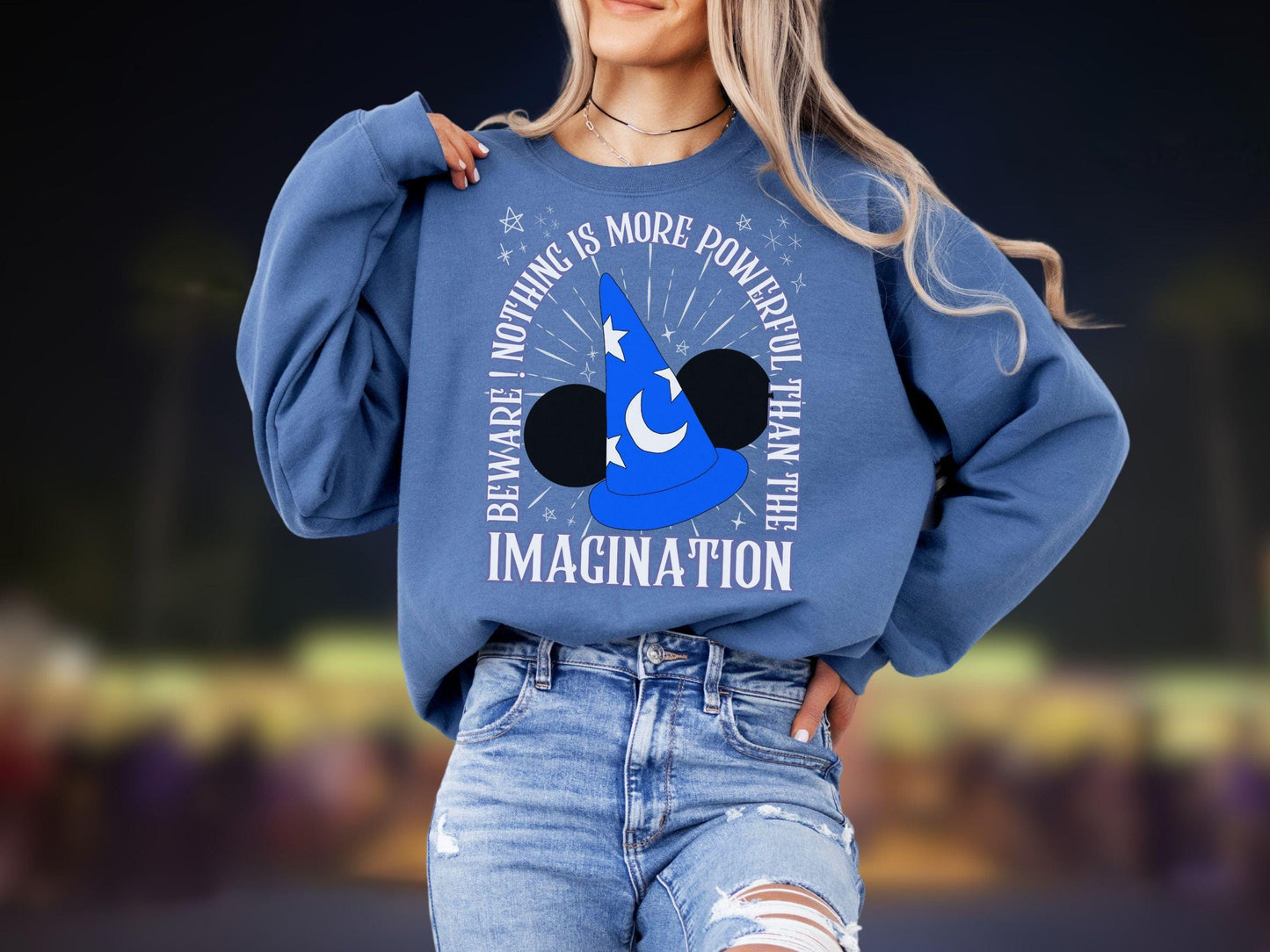 Imagination, Fantasmic Crewneck, Sorcerer Mickey, Hollywood Studios Sweatshirt, Matching Family Shirts