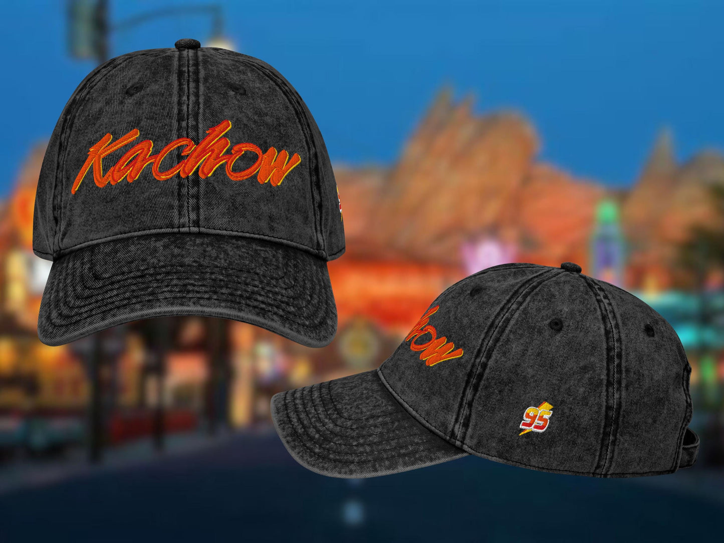 Lightning McQueen Ka-Chow Embroidered Disney Dad Hat