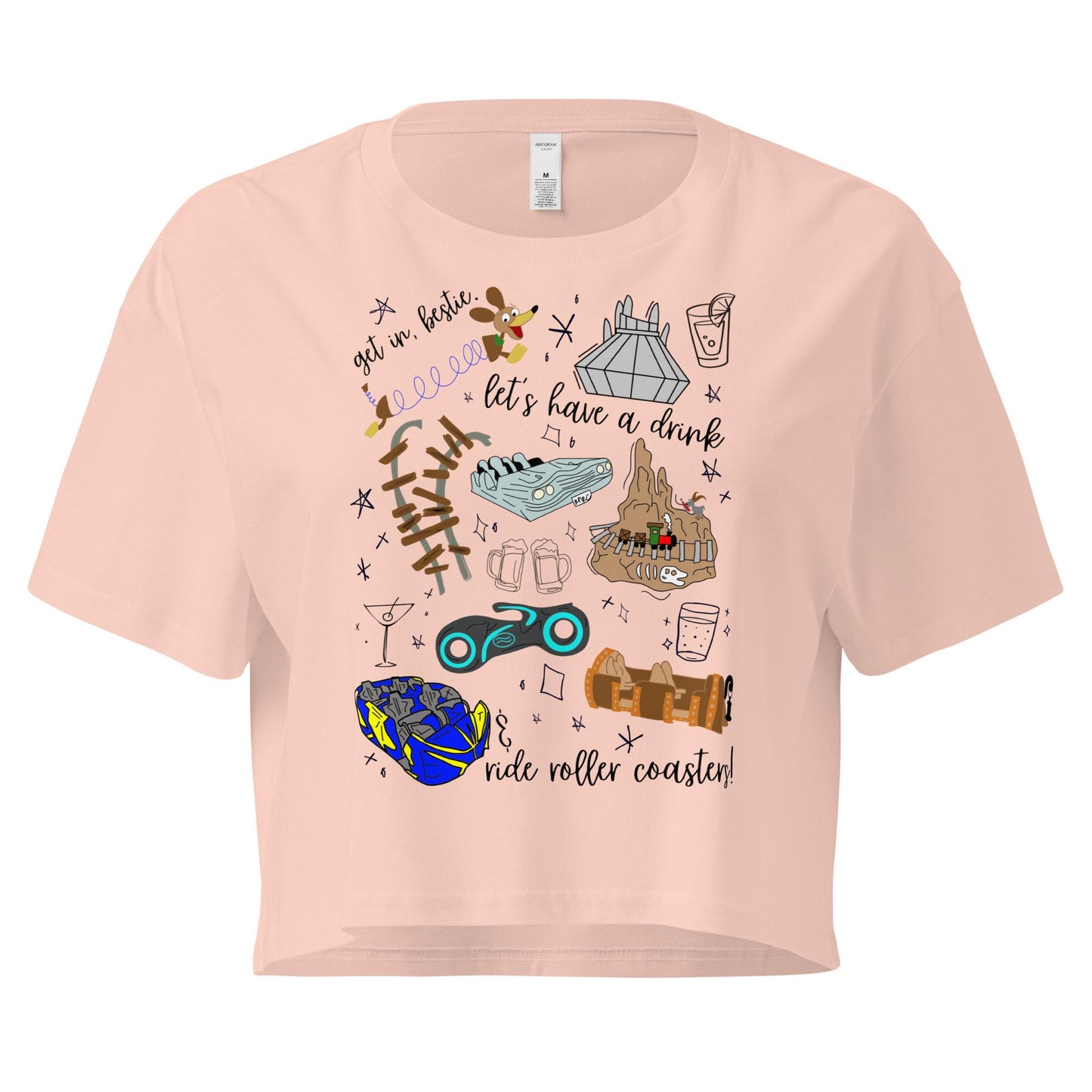 Disney Roller Coaster Doodle Crop Top, Park Hopping Shirt