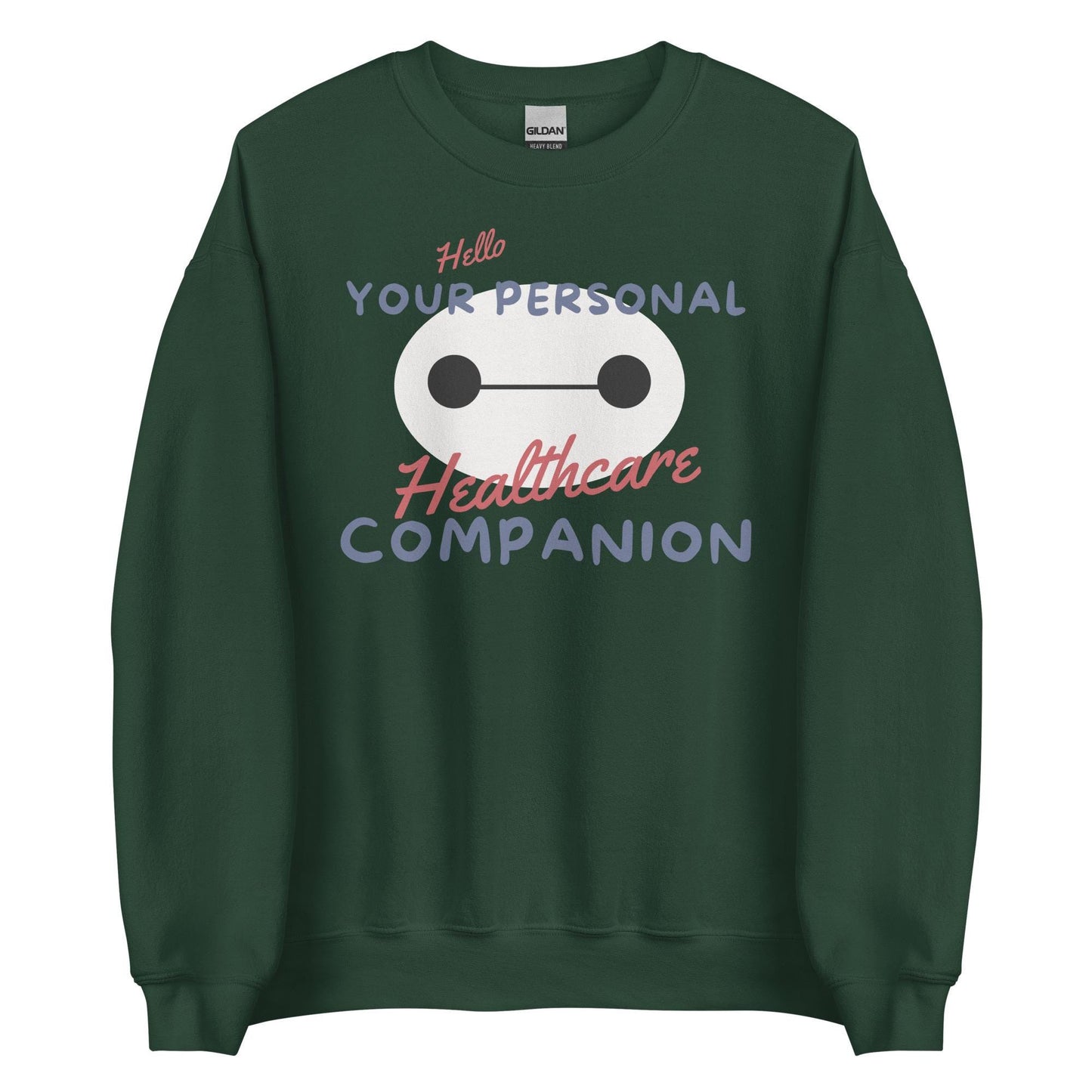 Baymax, Personal Healthcare Companion, Theme Park Sweatshirt, Unisex Crew Neck, Disneyland Shirt