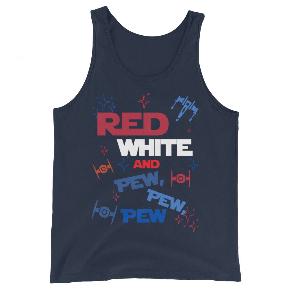 Disney Star Wars 4th of July Men's Tank | Red White & Pew Pew