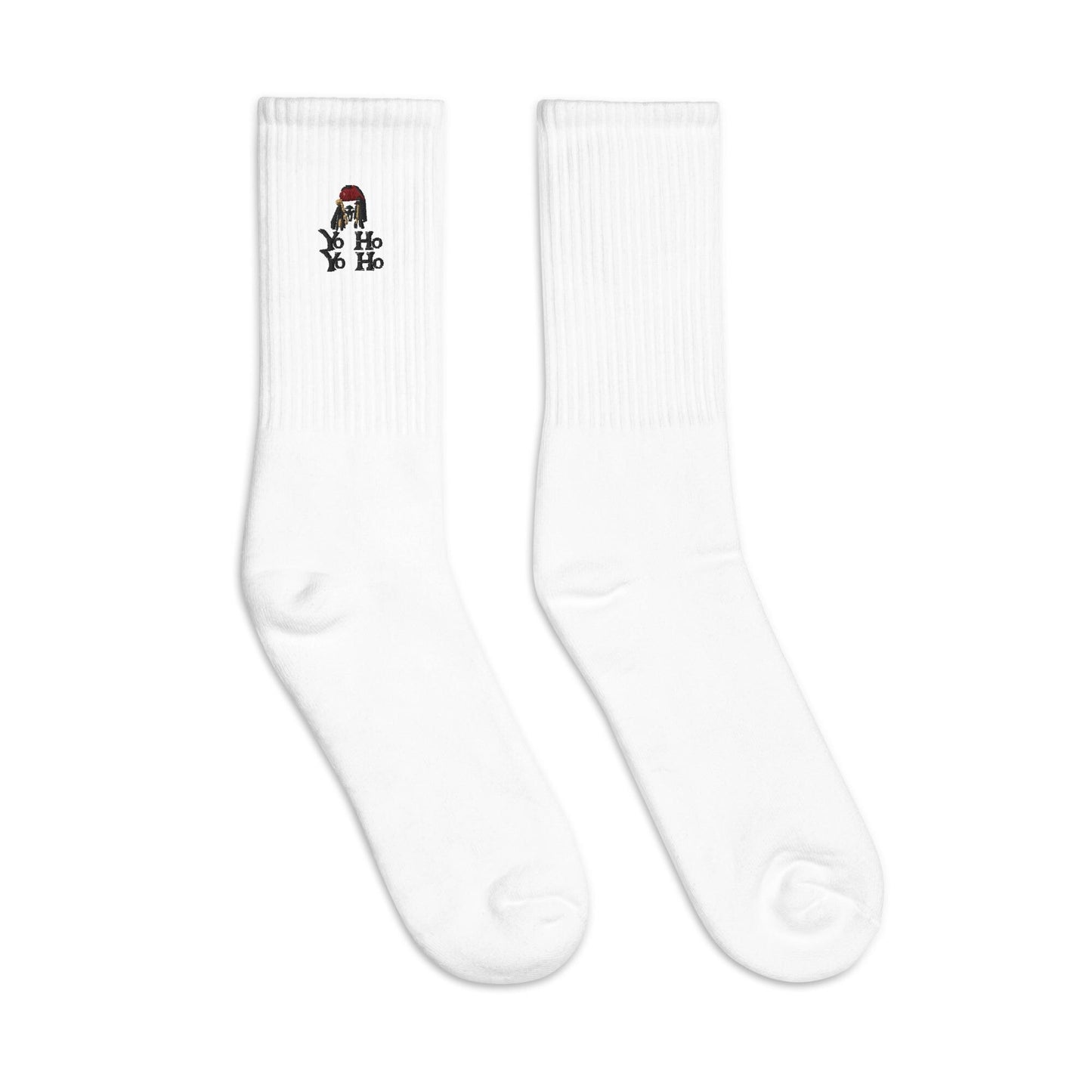 Captain Jack Sparrow Embroidered Socks, Trendy Disney Crew Socks