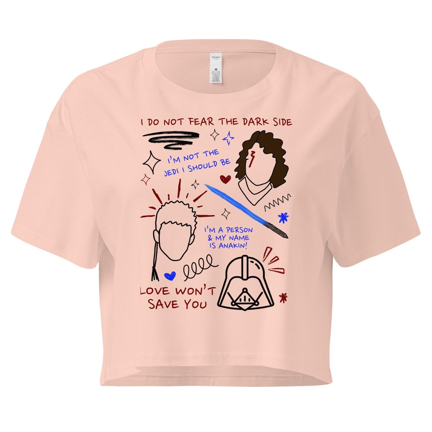 Anakin Skywalker Crop Top: Star Wars Sketch Design