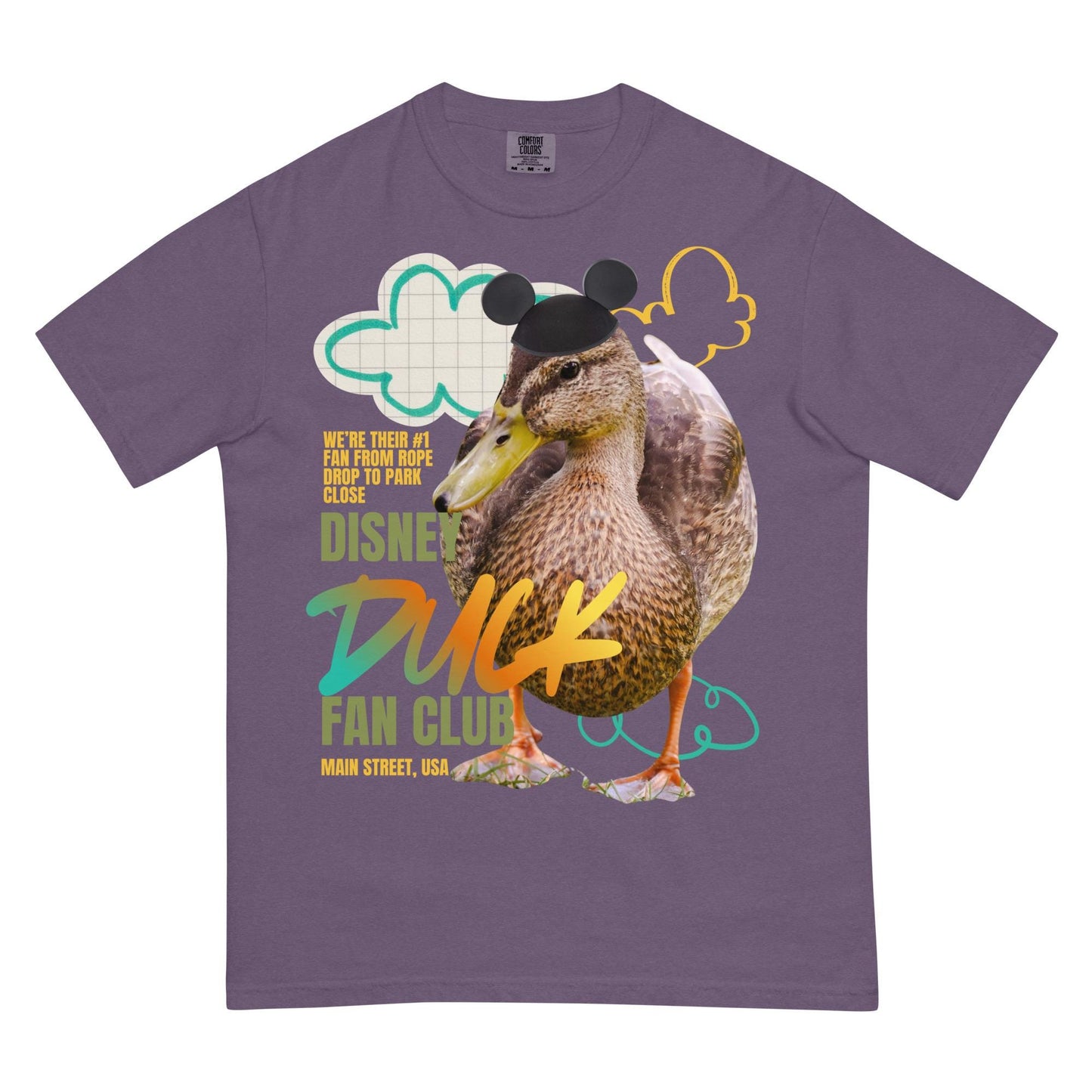 Disney Duck Fan Club Main Street USA Comfort Colors Shirt