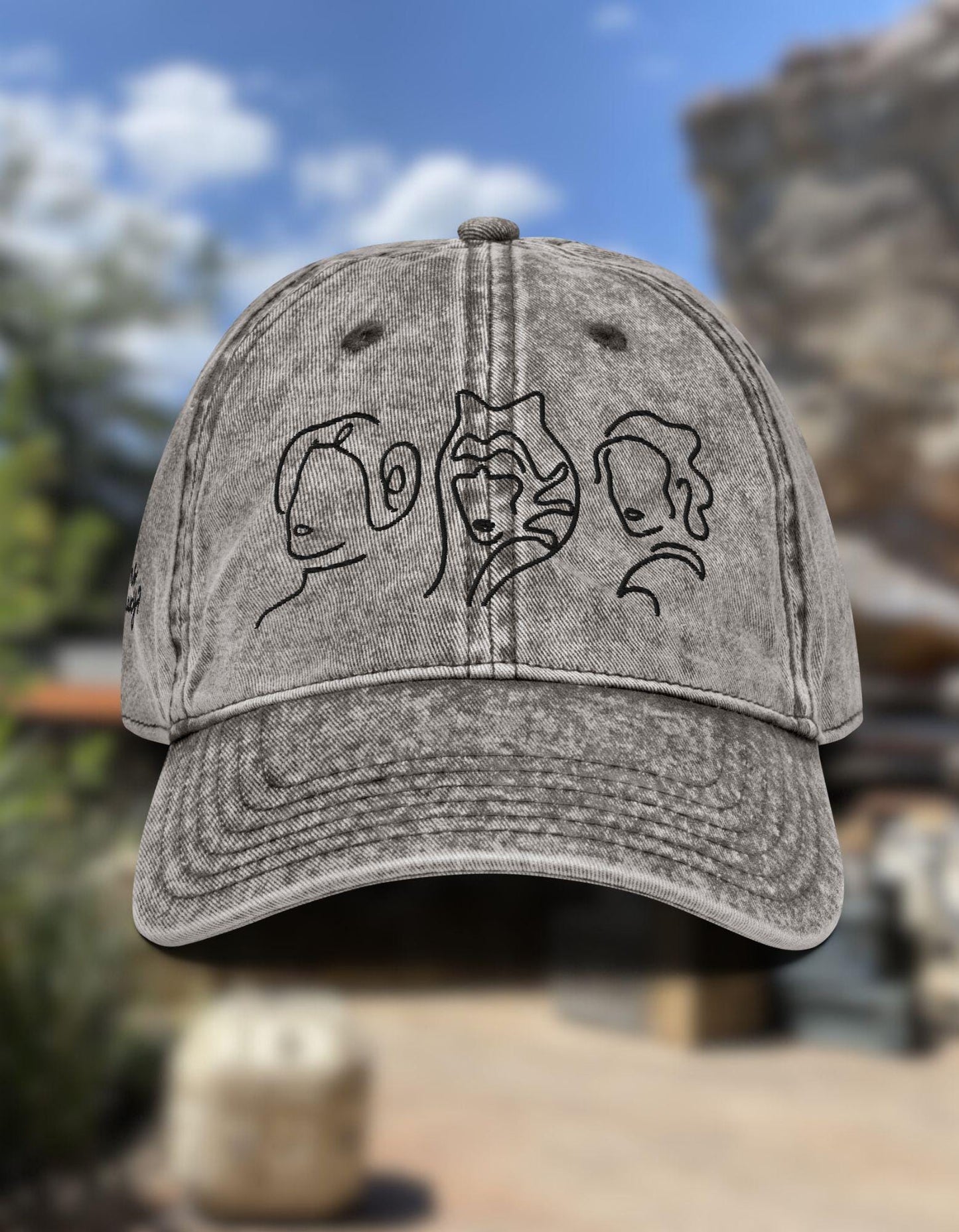Star Wars Icon Hat: Princess Leia, Ahsoka, Rey Sketch - Vintage Dad Cap