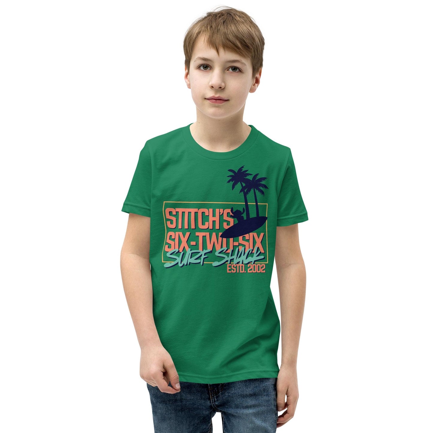 Stitch's Surf Shack Youth Tee, Disney Ohana Bella Canvas Shirt