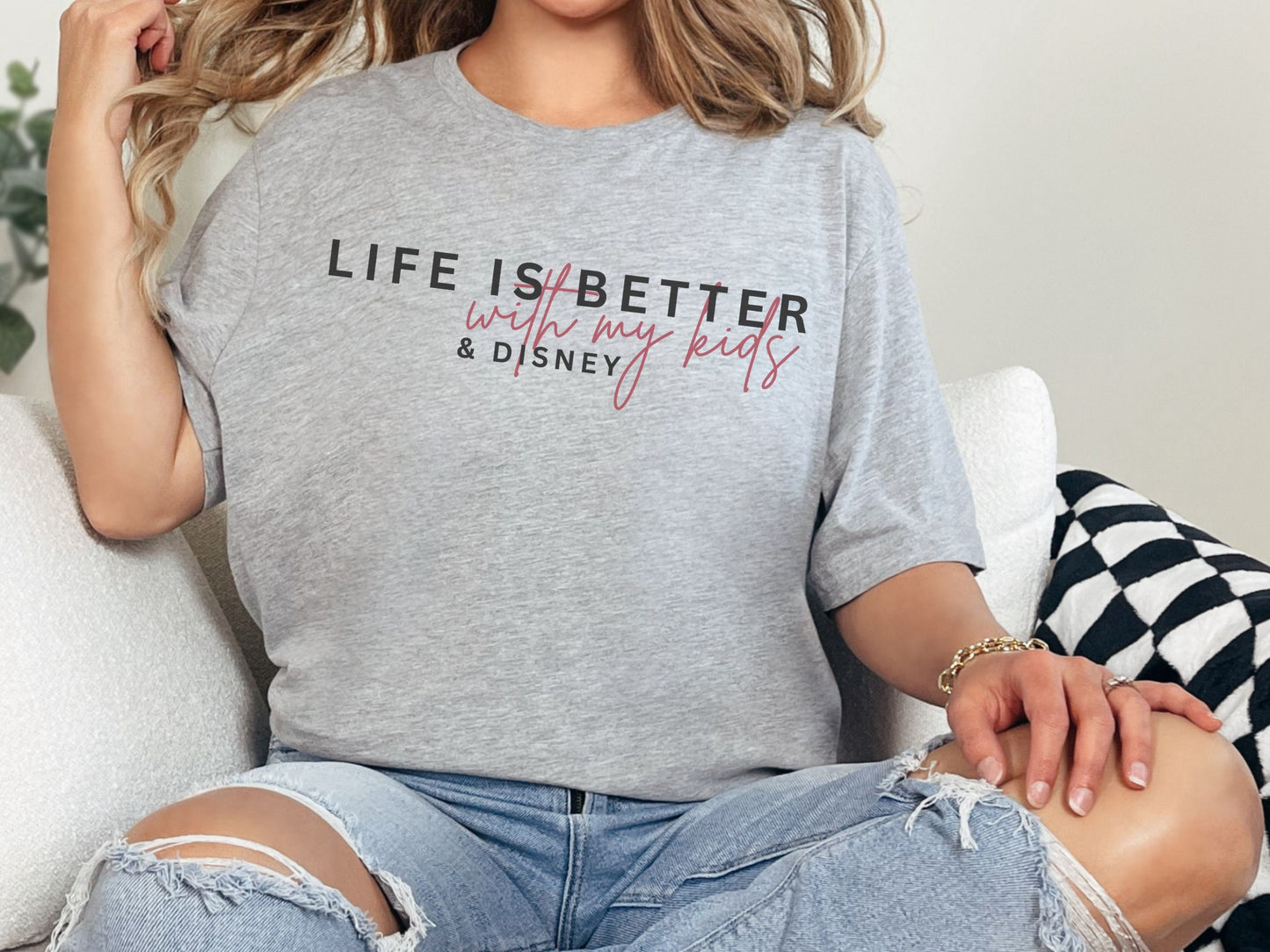 Disney Mom Bella Canvas T-Shirt, Life is Better With My Kids